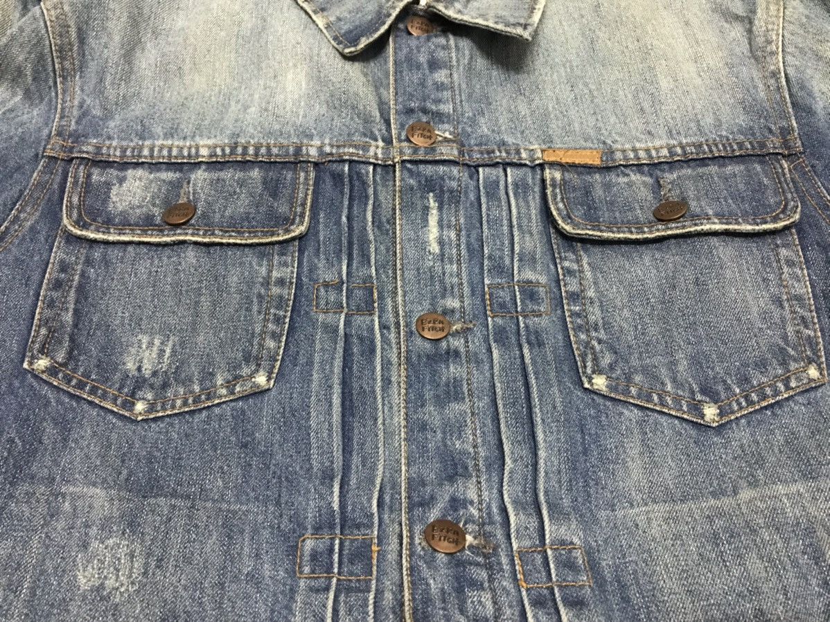 Designer × Japanese Brand EZRA FITCH SELVEDGE PAINTED DISTRESSED DENIM JACKET Size US L / EU 52-54 / 3 - 8 Thumbnail