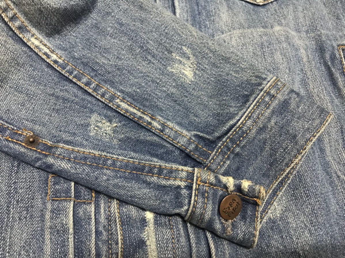 Designer × Japanese Brand EZRA FITCH SELVEDGE PAINTED DISTRESSED DENIM JACKET Size US L / EU 52-54 / 3 - 11 Thumbnail