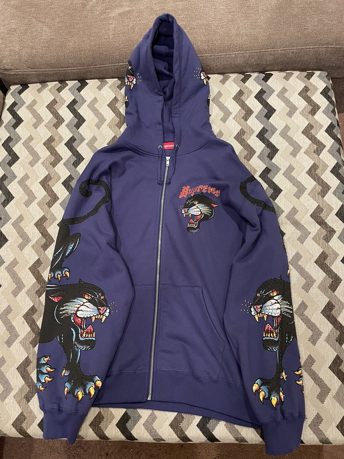 Supreme Panther Zip Up Hooded Sweatshirt