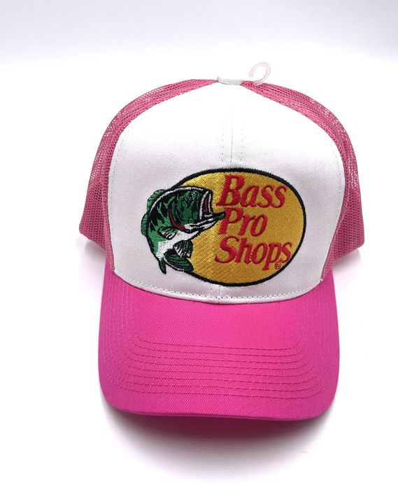 Bass Pro Shops Embroidered Pink Mesh SnapBack Trucker Hat Cap New