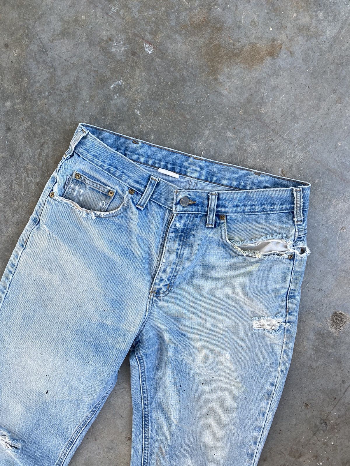 Carhartt Carhartt Distressed + Worn Denim Jeans Sz. 36 Patch Paint Size US 36 / EU 52 - 2 Thumbnail