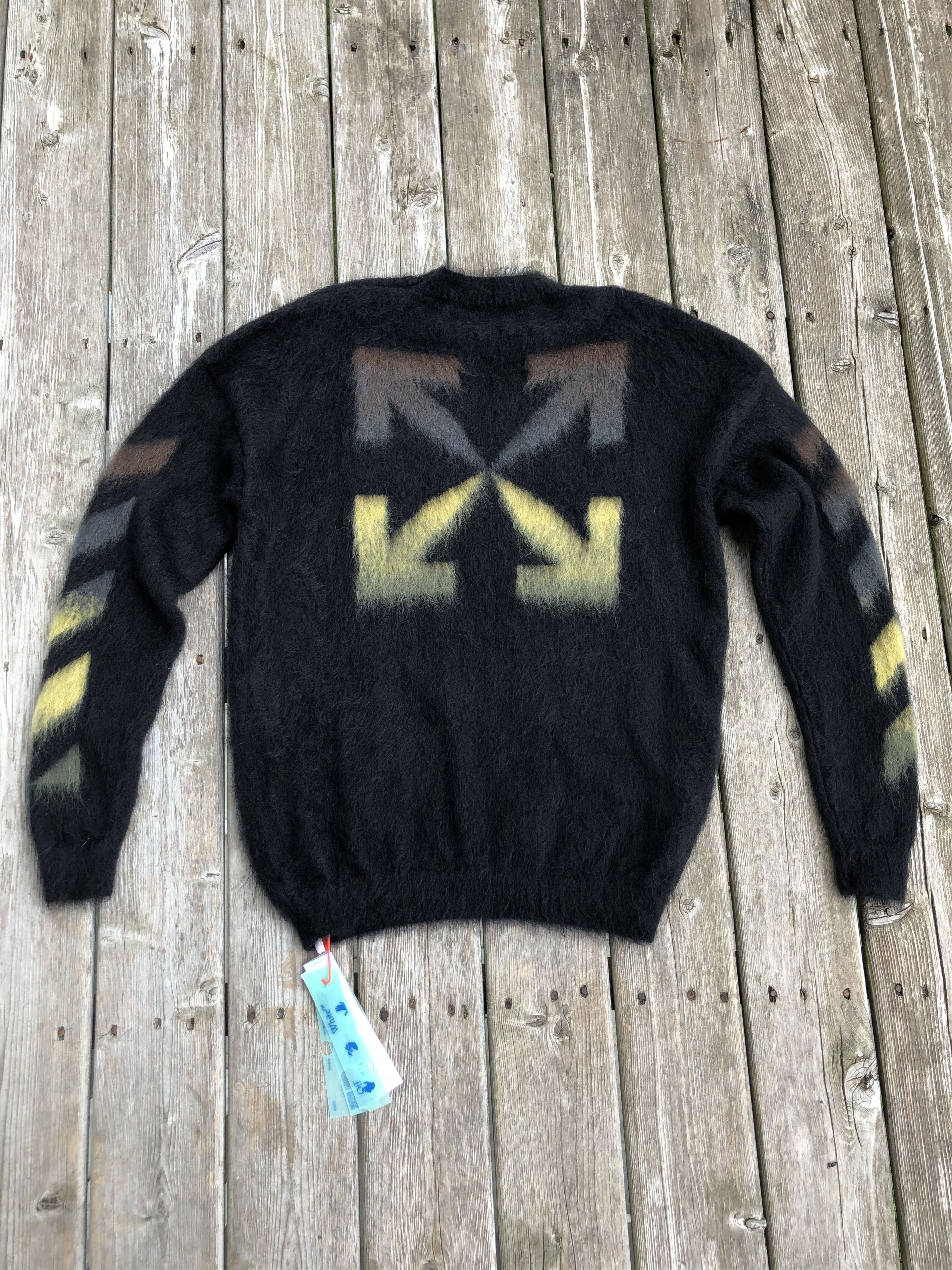 Off-White Off White Brushed Diag Arrows Mohair Sweater Size US L / EU 52-54 / 3 - 1 Thumbnail