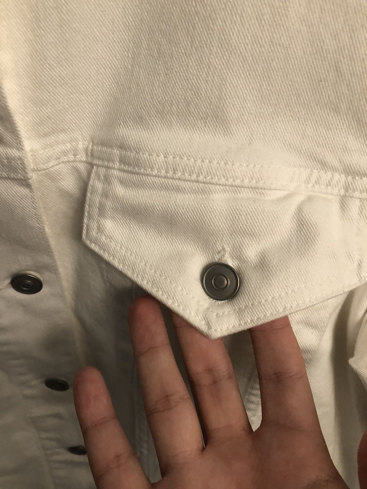 1017 ALYX 9SM × Alyx × Matthew Williamson 1017 Alyx 9sm S19 White Denim Jacket M/L Size US L / EU 52-54 / 3 - 7 Thumbnail