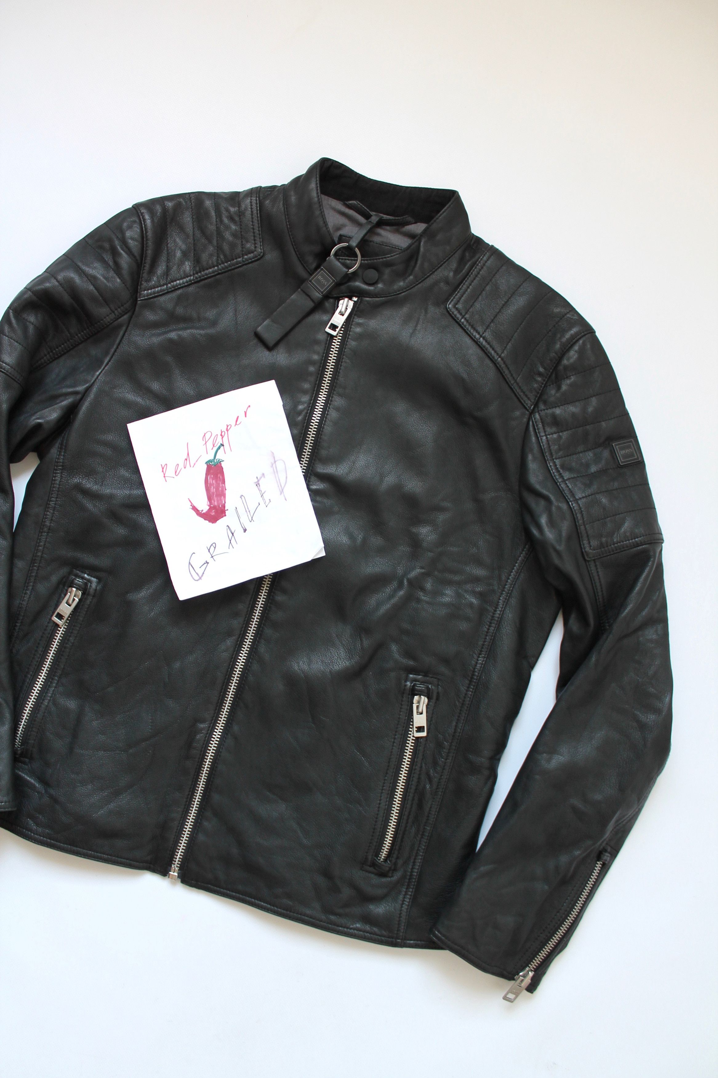 Hugo Boss HUGO BOSS ORANGE Jaysee Biker Sheepskin Leather Jacket Grailed