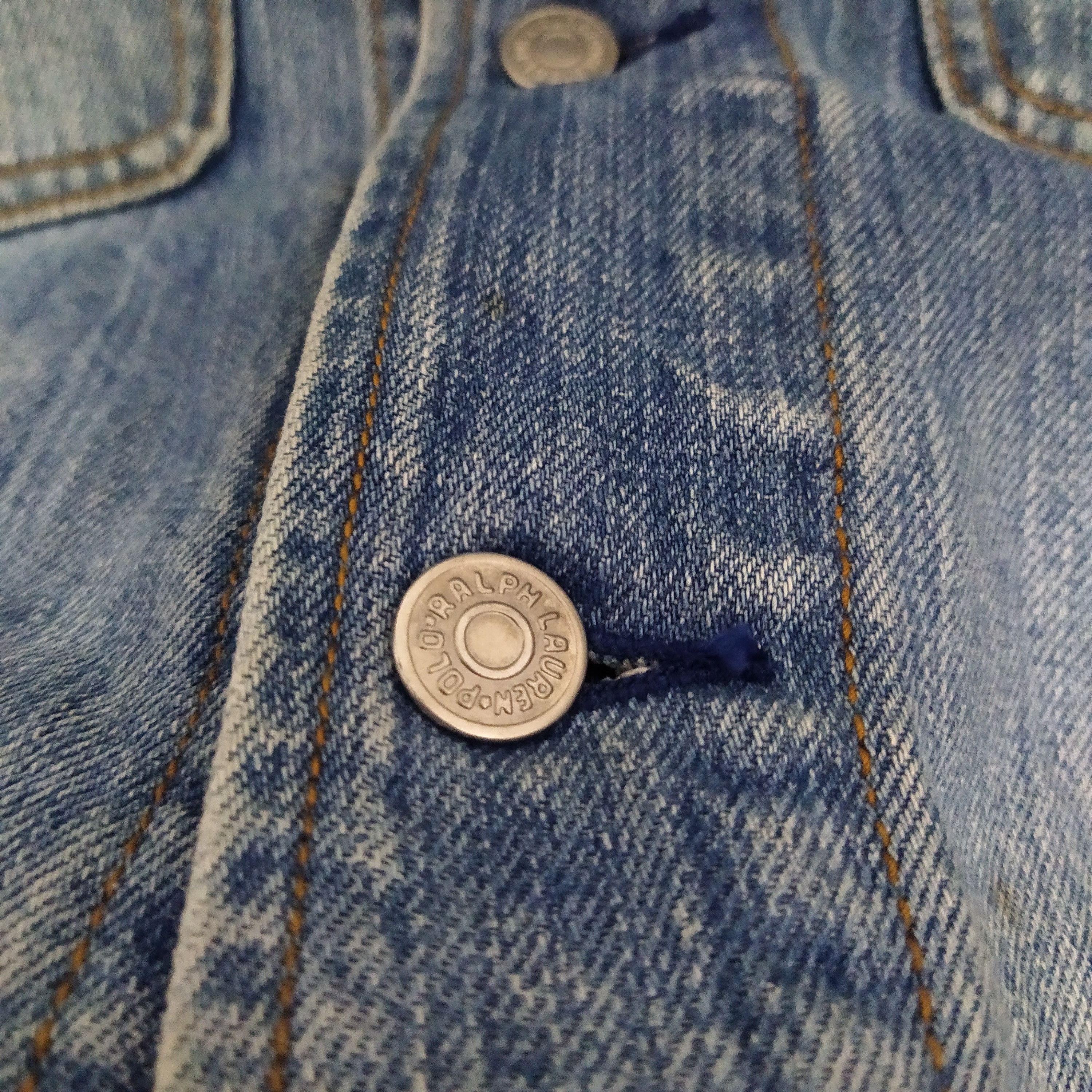 Polo Ralph Lauren × Vintage POLO COUNTRY RALPH LAUREN BIG FLAG DENIM JACKET (D137) Size US S / EU 44-46 / 1 - 8 Thumbnail