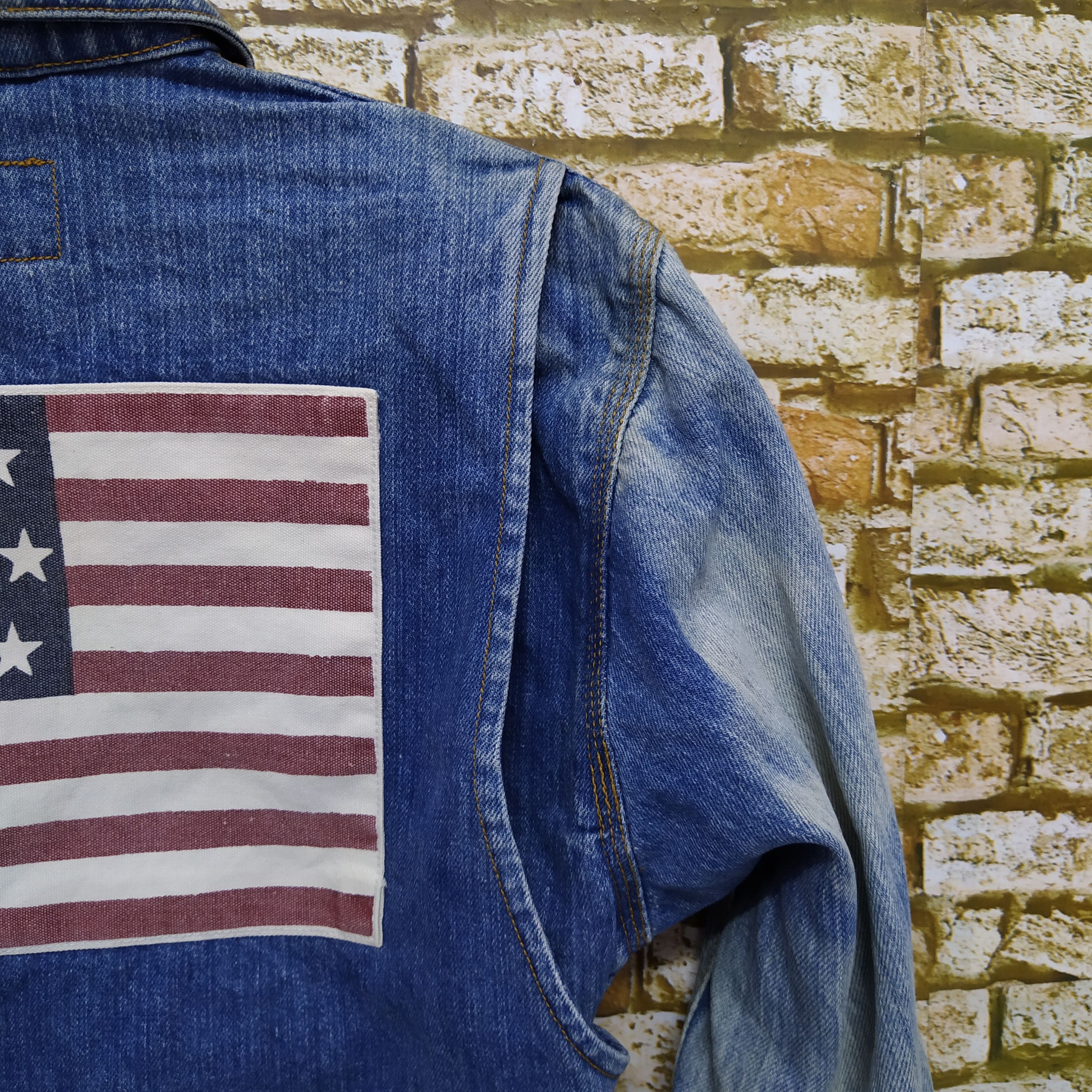 Polo Ralph Lauren × Vintage POLO COUNTRY RALPH LAUREN BIG FLAG DENIM JACKET (D137) Size US S / EU 44-46 / 1 - 2 Thumbnail