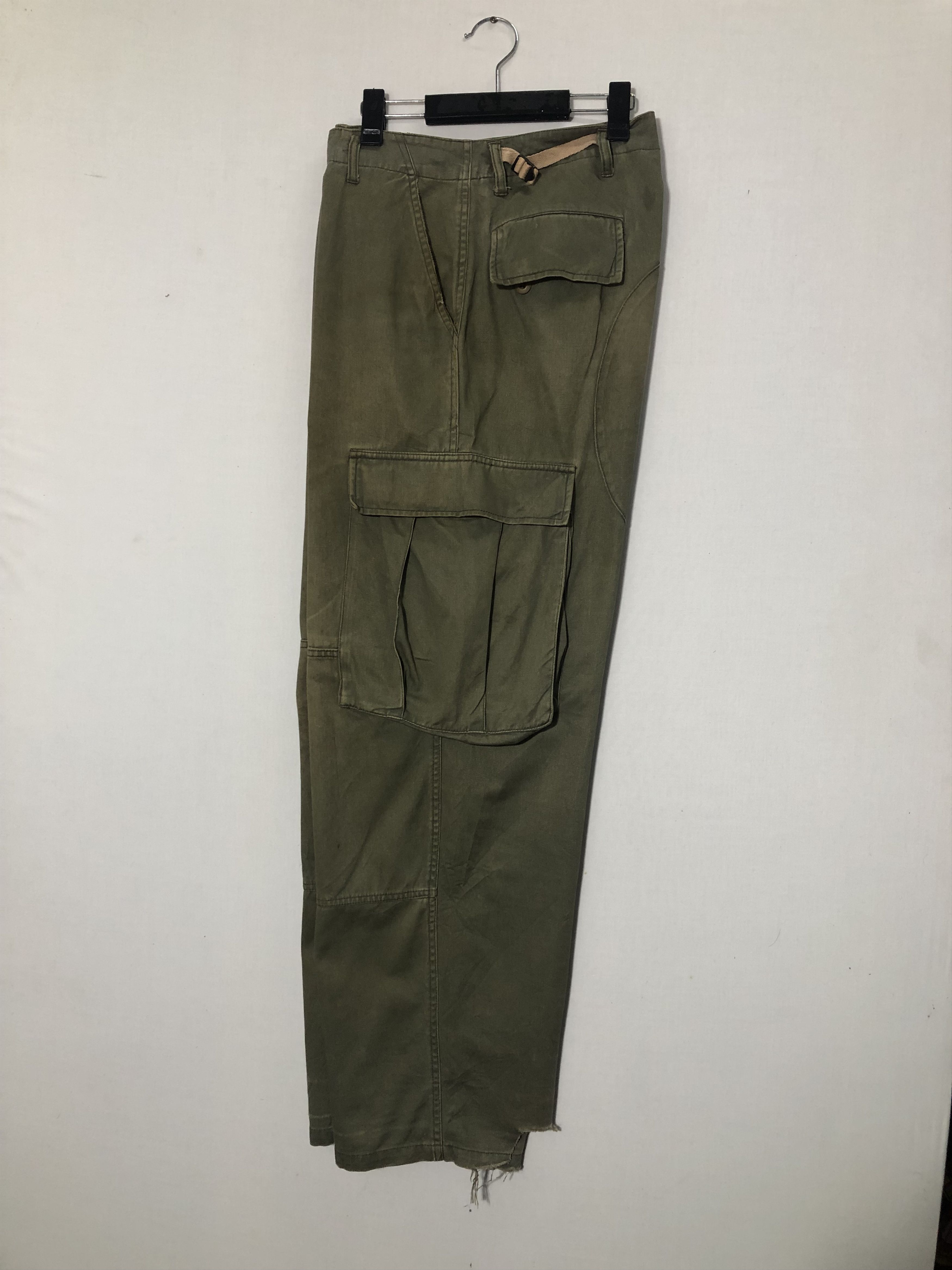 Japanese Brand MILITARY FADED GREEN BAGGY CARGO PANTS Size US 30 / EU 46 - 13 Thumbnail