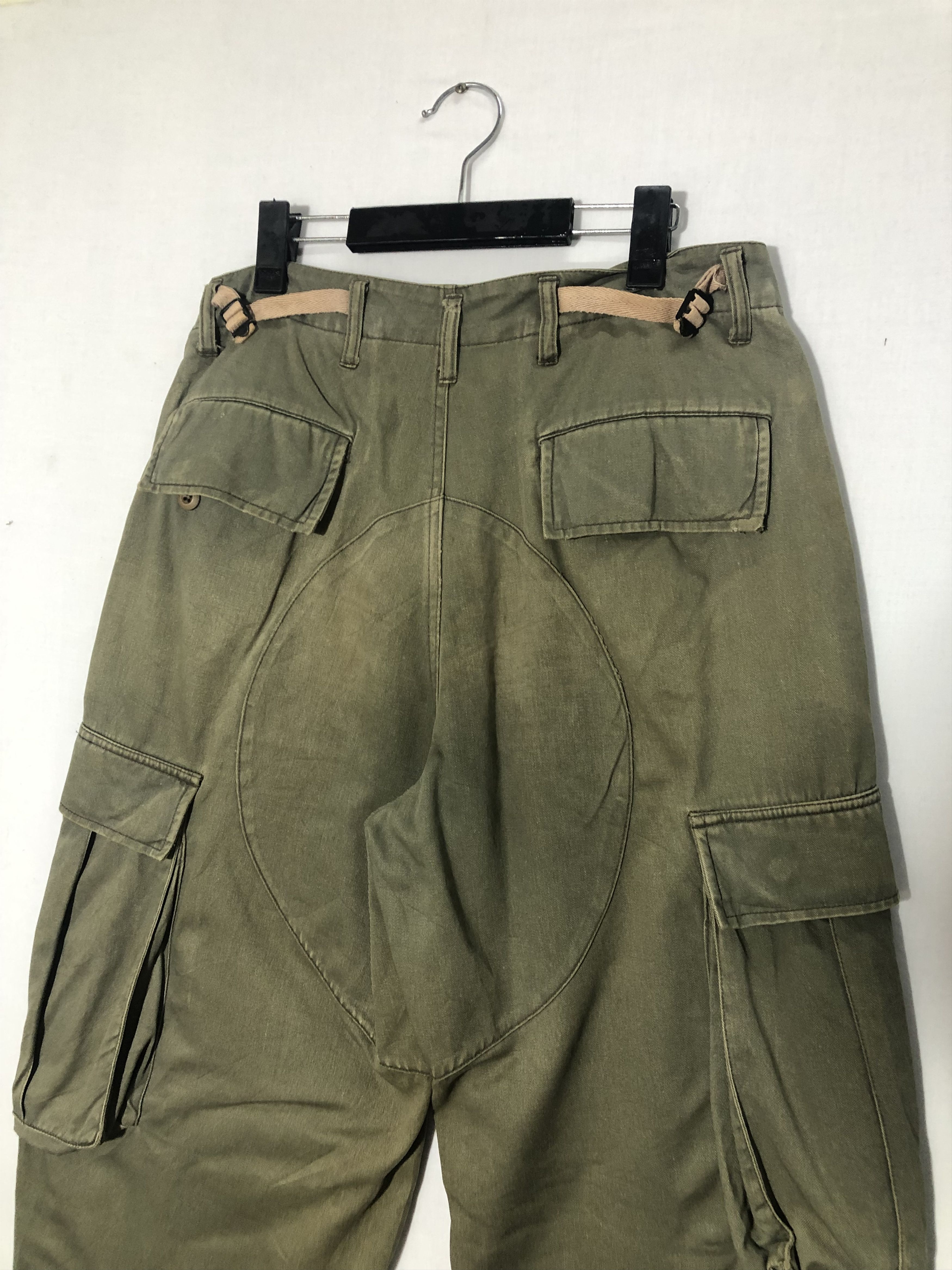 Japanese Brand MILITARY FADED GREEN BAGGY CARGO PANTS Size US 30 / EU 46 - 11 Thumbnail