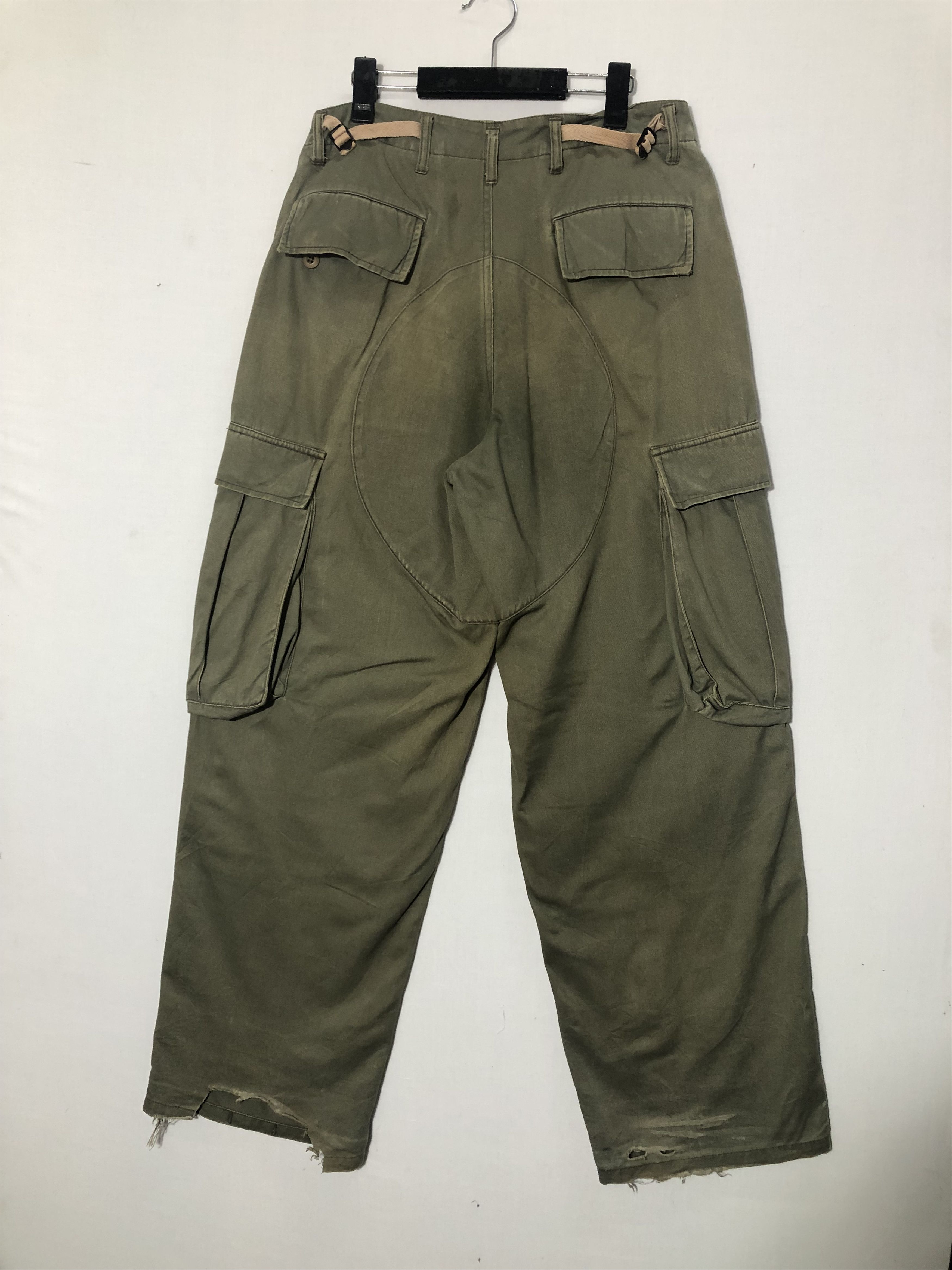 Japanese Brand MILITARY FADED GREEN BAGGY CARGO PANTS Size US 30 / EU 46 - 7 Thumbnail