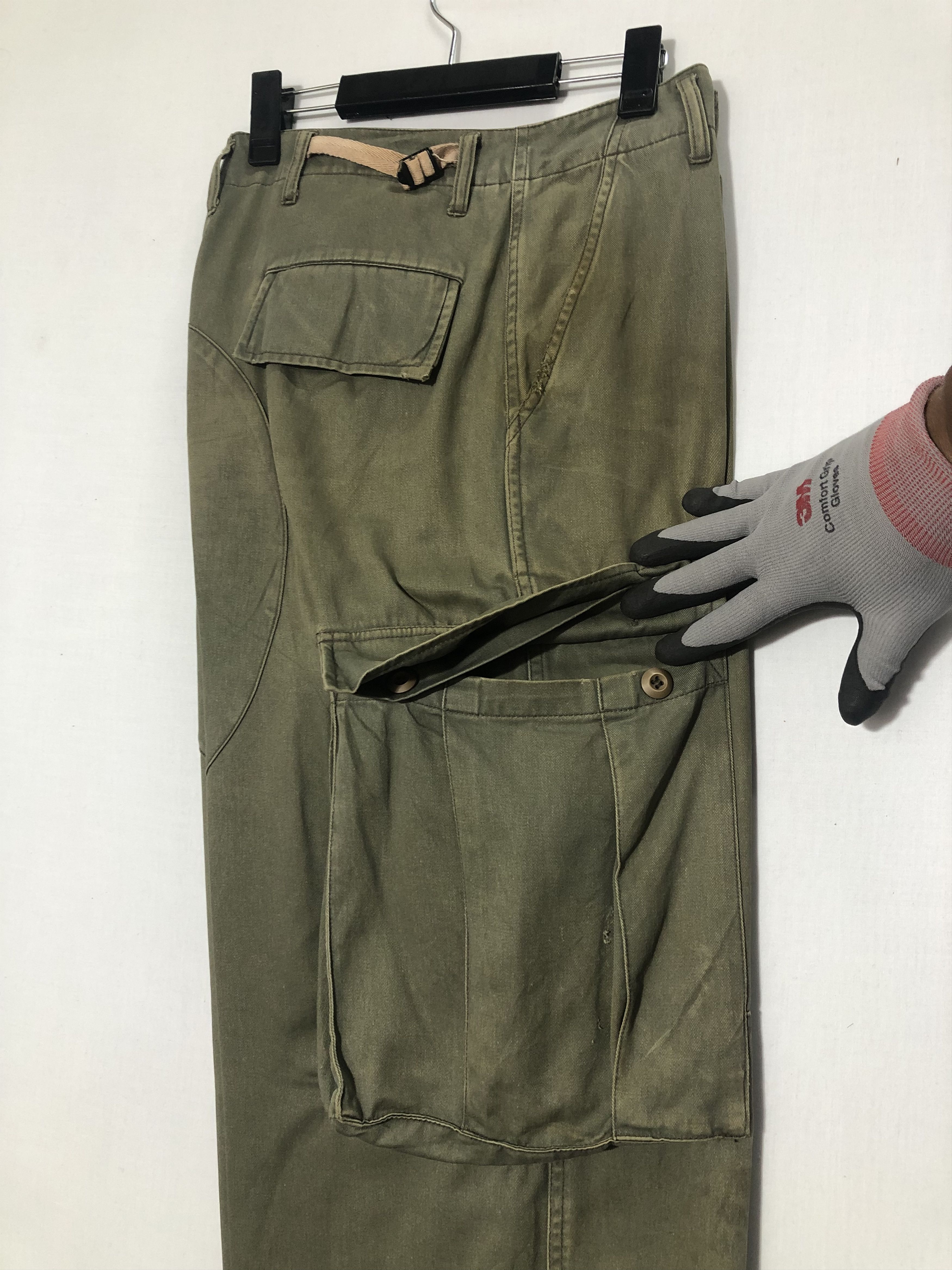 Japanese Brand MILITARY FADED GREEN BAGGY CARGO PANTS Size US 30 / EU 46 - 18 Thumbnail