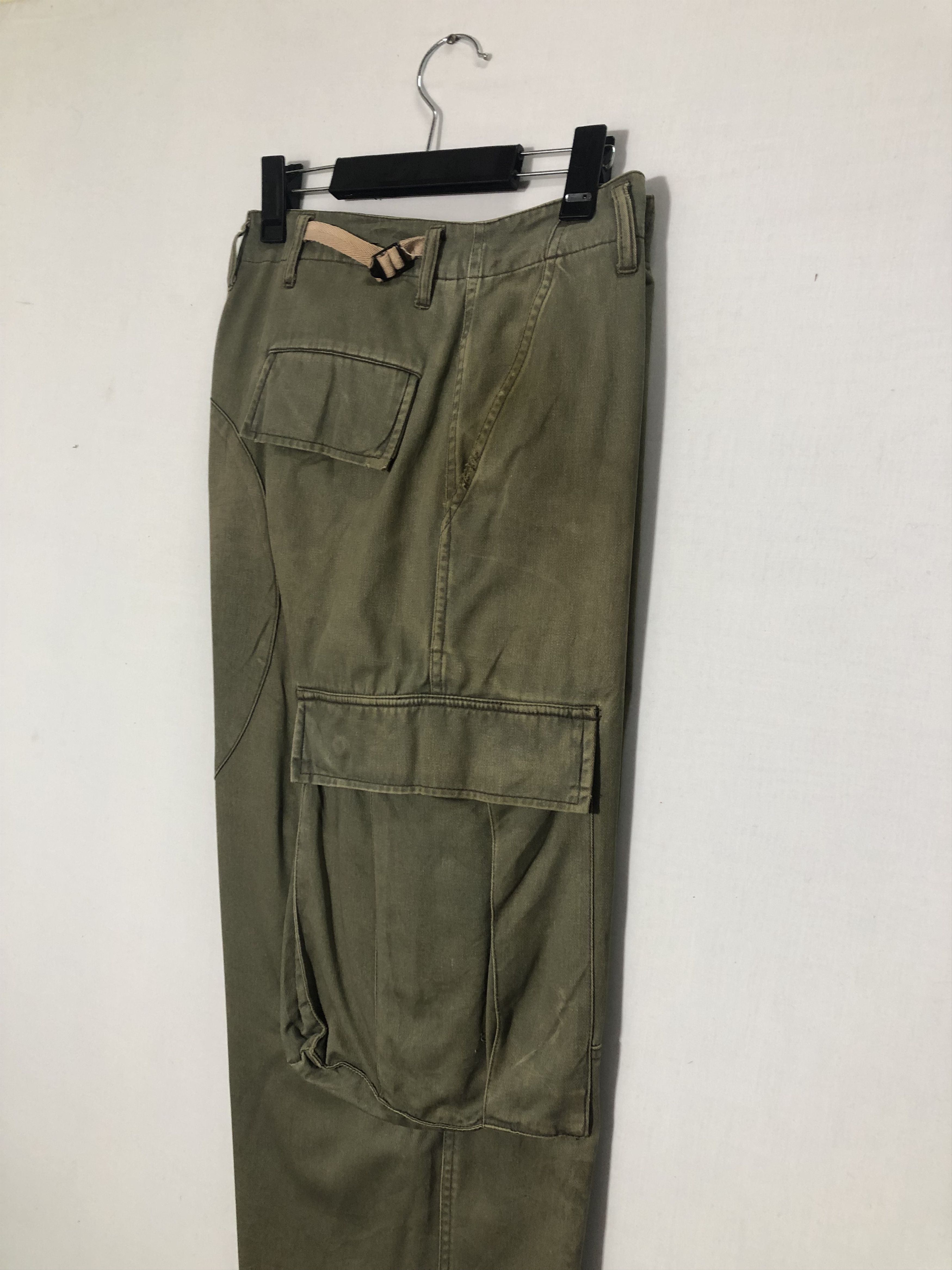 Japanese Brand MILITARY FADED GREEN BAGGY CARGO PANTS Size US 30 / EU 46 - 17 Thumbnail