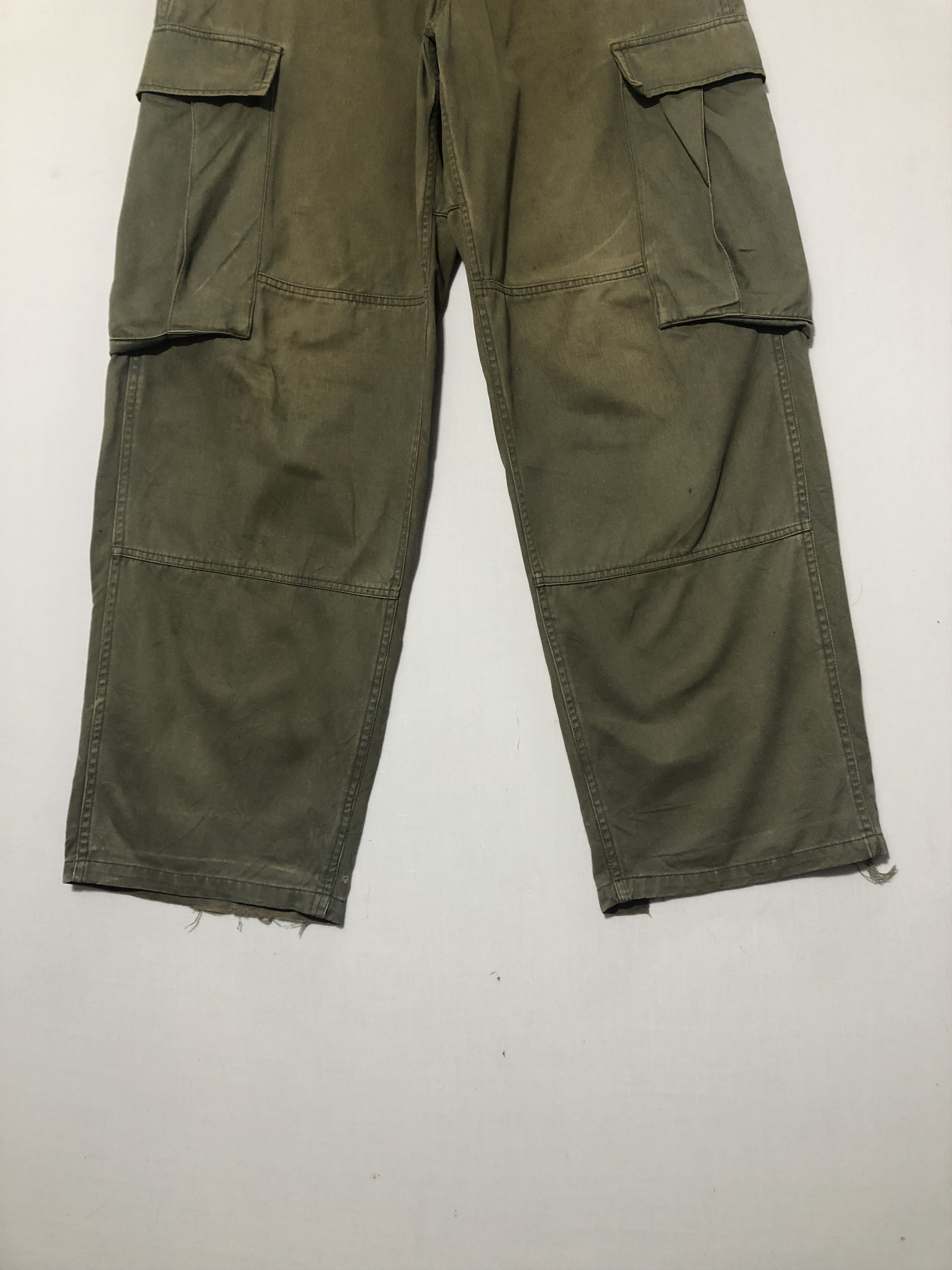 Japanese Brand MILITARY FADED GREEN BAGGY CARGO PANTS Size US 30 / EU 46 - 5 Thumbnail