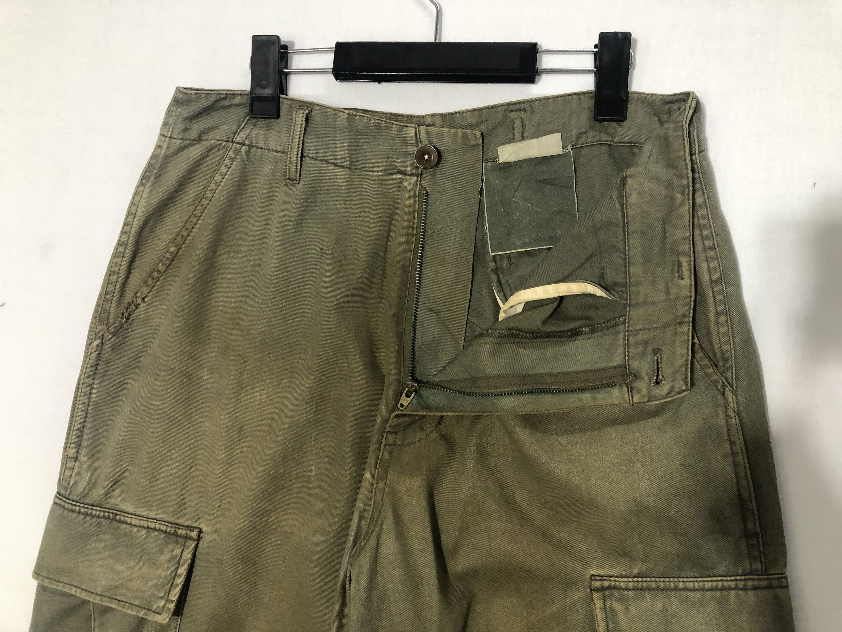 Japanese Brand MILITARY FADED GREEN BAGGY CARGO PANTS Size US 30 / EU 46 - 6 Thumbnail