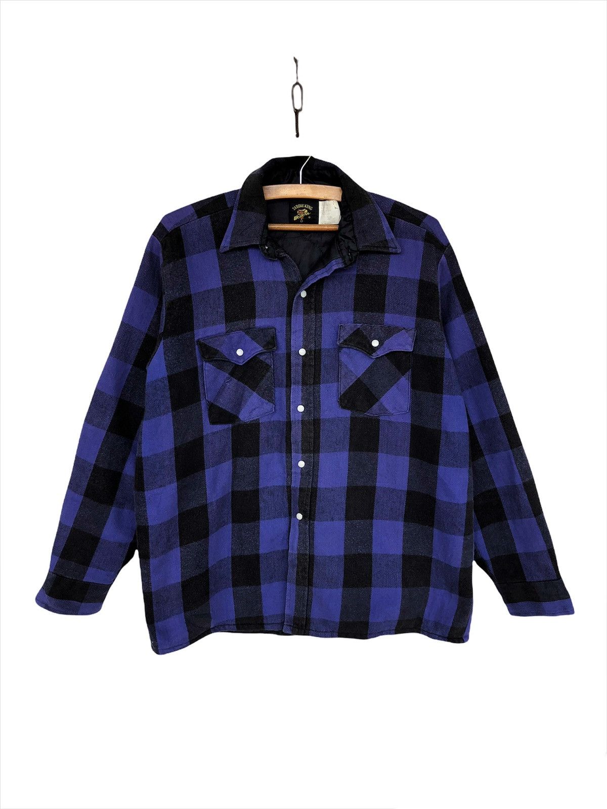 Vintage 1980s Saddle King Quilt Lining Western Flannel Shirt Size US L / EU 52-54 / 3 - 3 Thumbnail