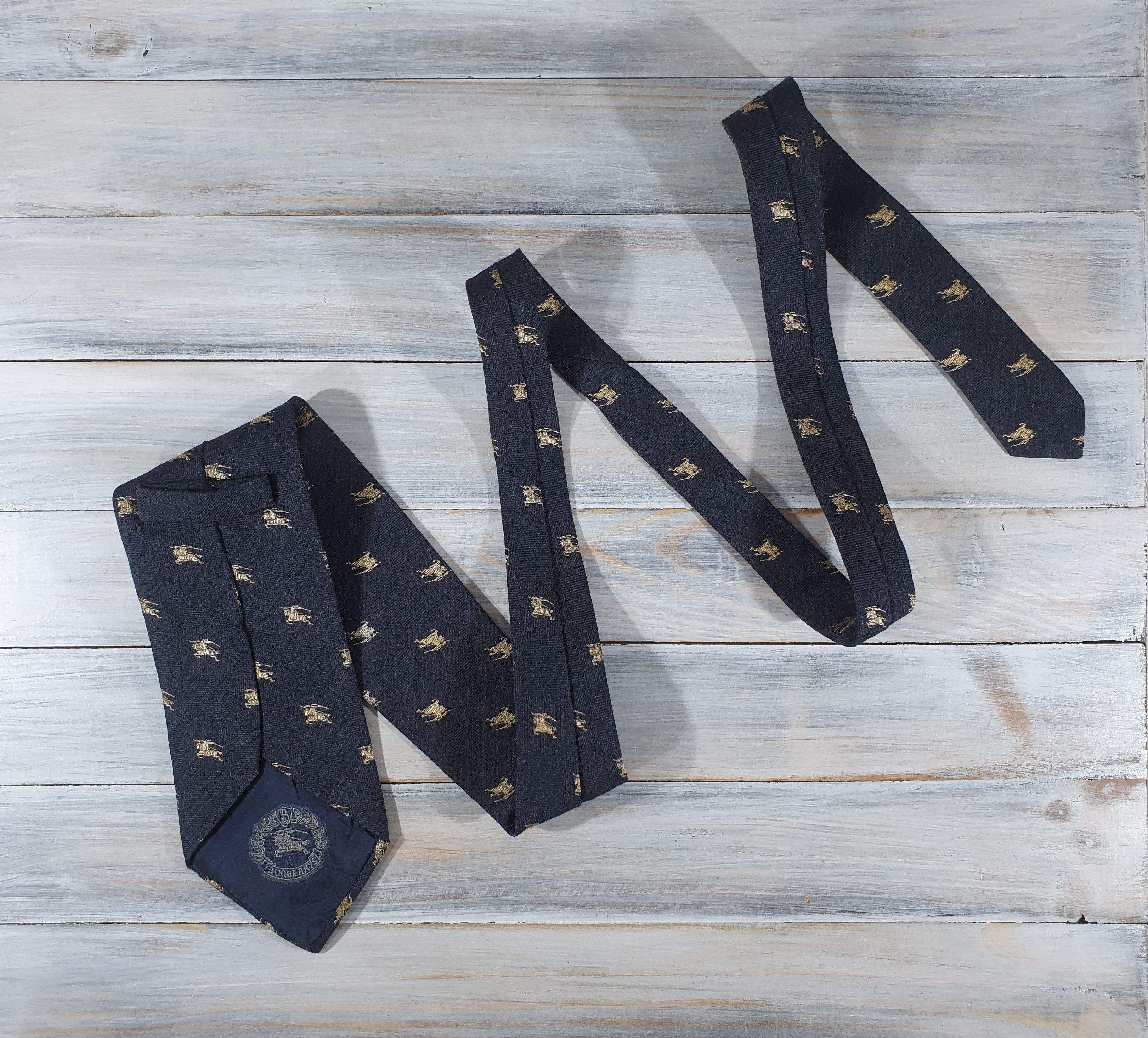 Burberry Burberrys Of London Monogram Men's Tie 60% Silk 40% Wool Size ONE SIZE - 11 Thumbnail