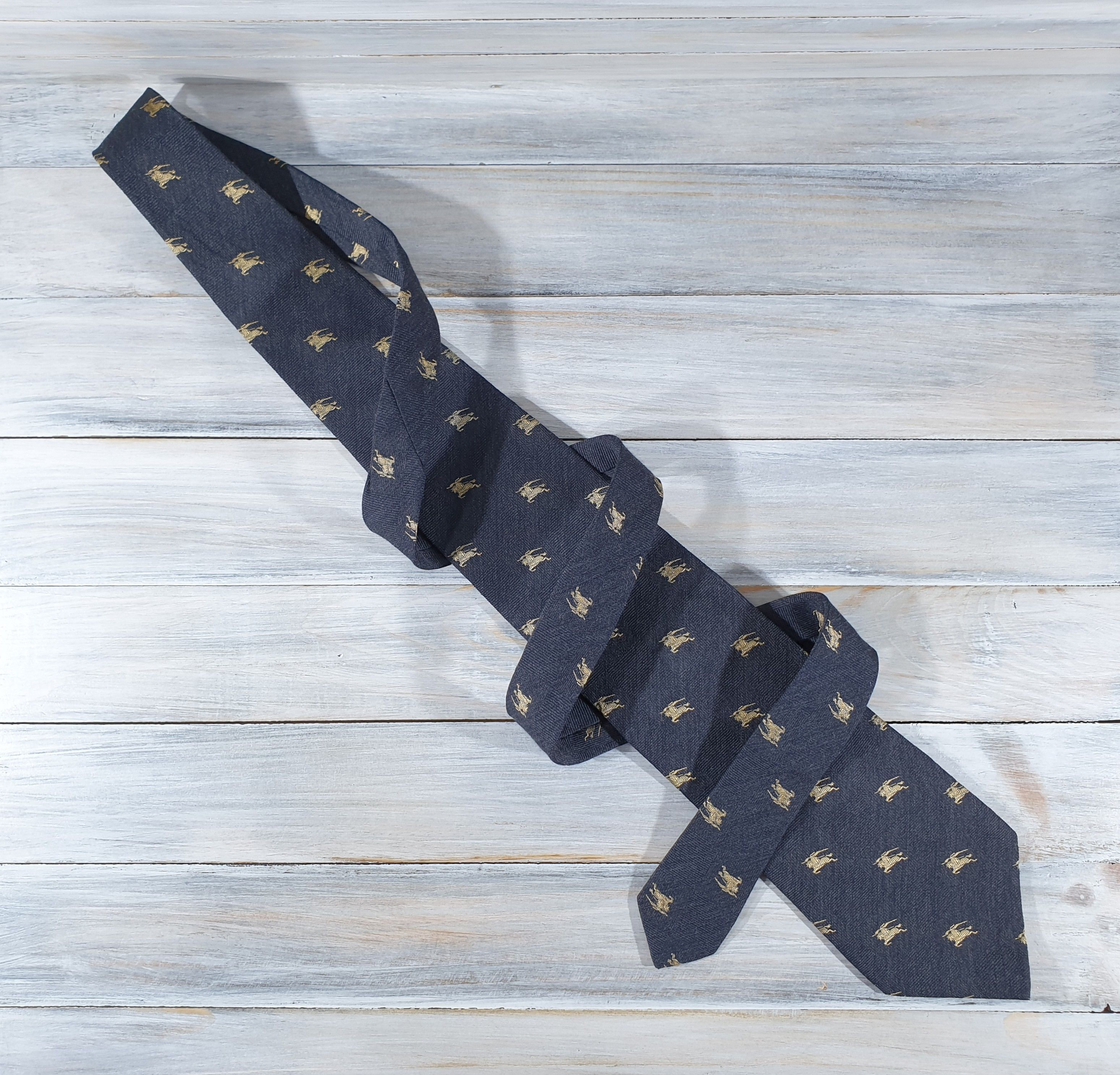 Burberry Burberrys Of London Monogram Men's Tie 60% Silk 40% Wool Size ONE SIZE - 2 Thumbnail