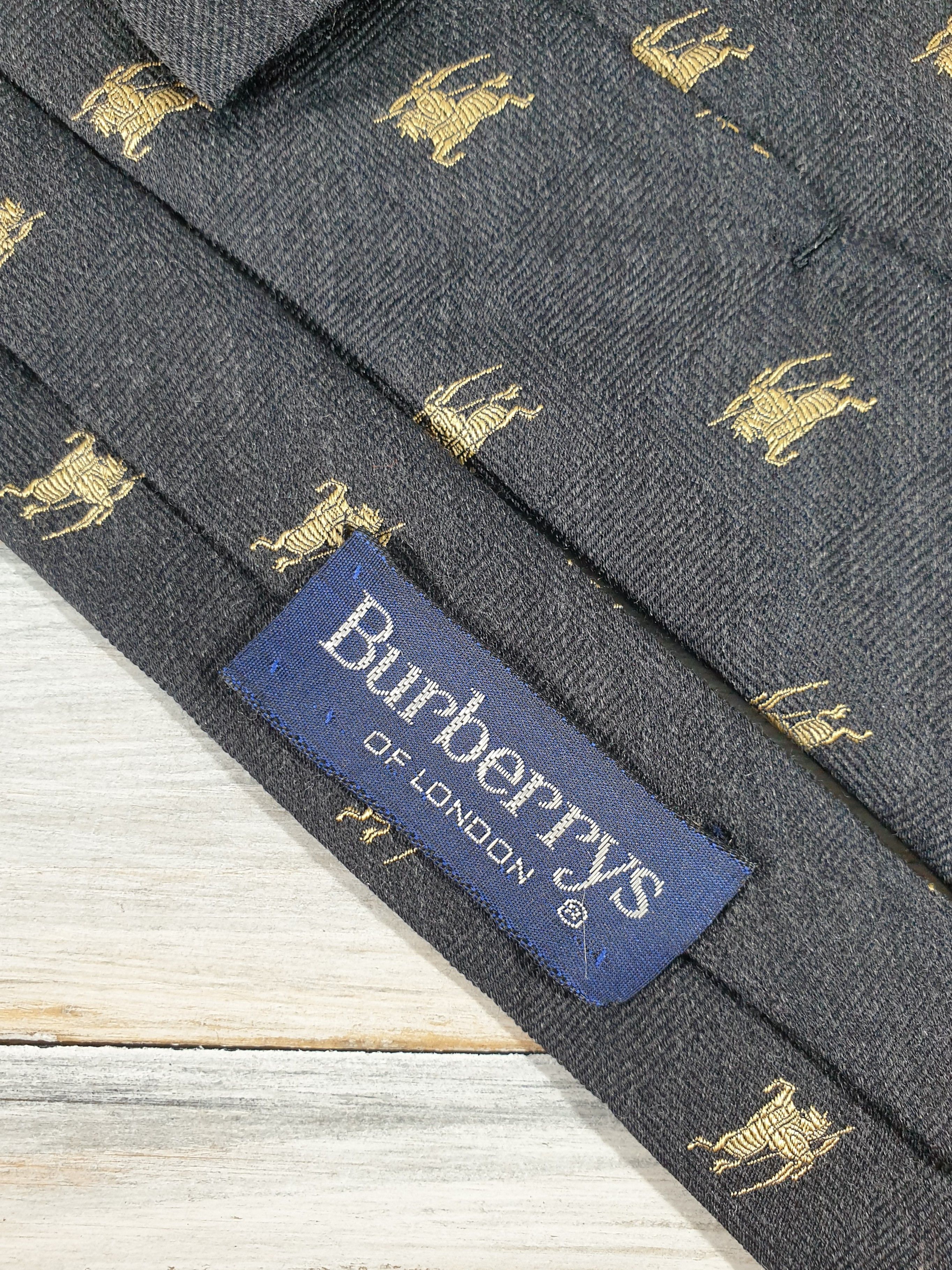 Burberry Burberrys Of London Monogram Men's Tie 60% Silk 40% Wool Size ONE SIZE - 7 Thumbnail