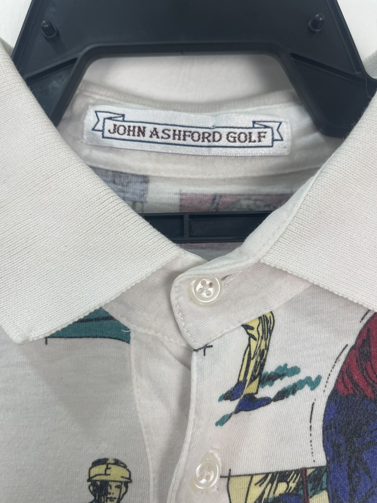 John Ashford VINTAGE FULL PRINT JOHN ASFORD GOLF COLLAR TSHIRT Size US XL / EU 56 / 4 - 5 Thumbnail