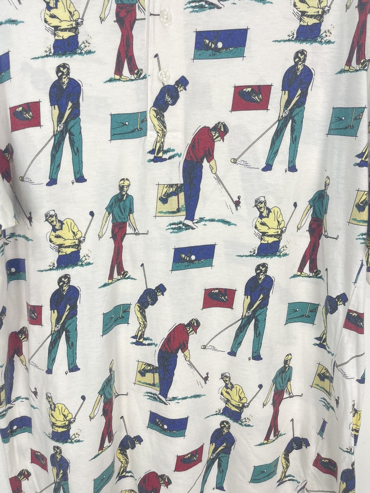 John Ashford VINTAGE FULL PRINT JOHN ASFORD GOLF COLLAR TSHIRT Size US XL / EU 56 / 4 - 3 Thumbnail