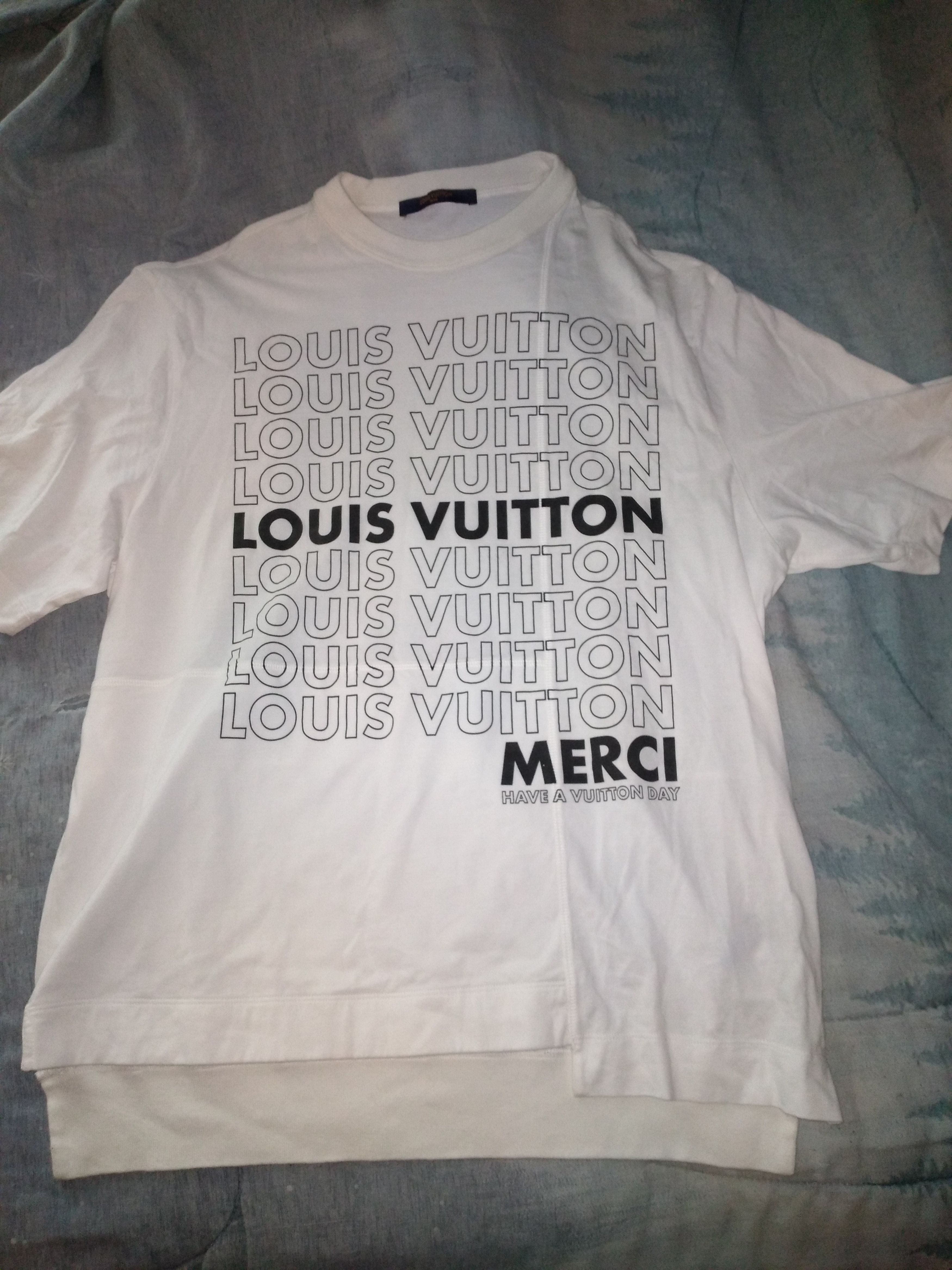 Louis Vuitton Merci T shirt  Louis vuitton mens shirts, Tshirt