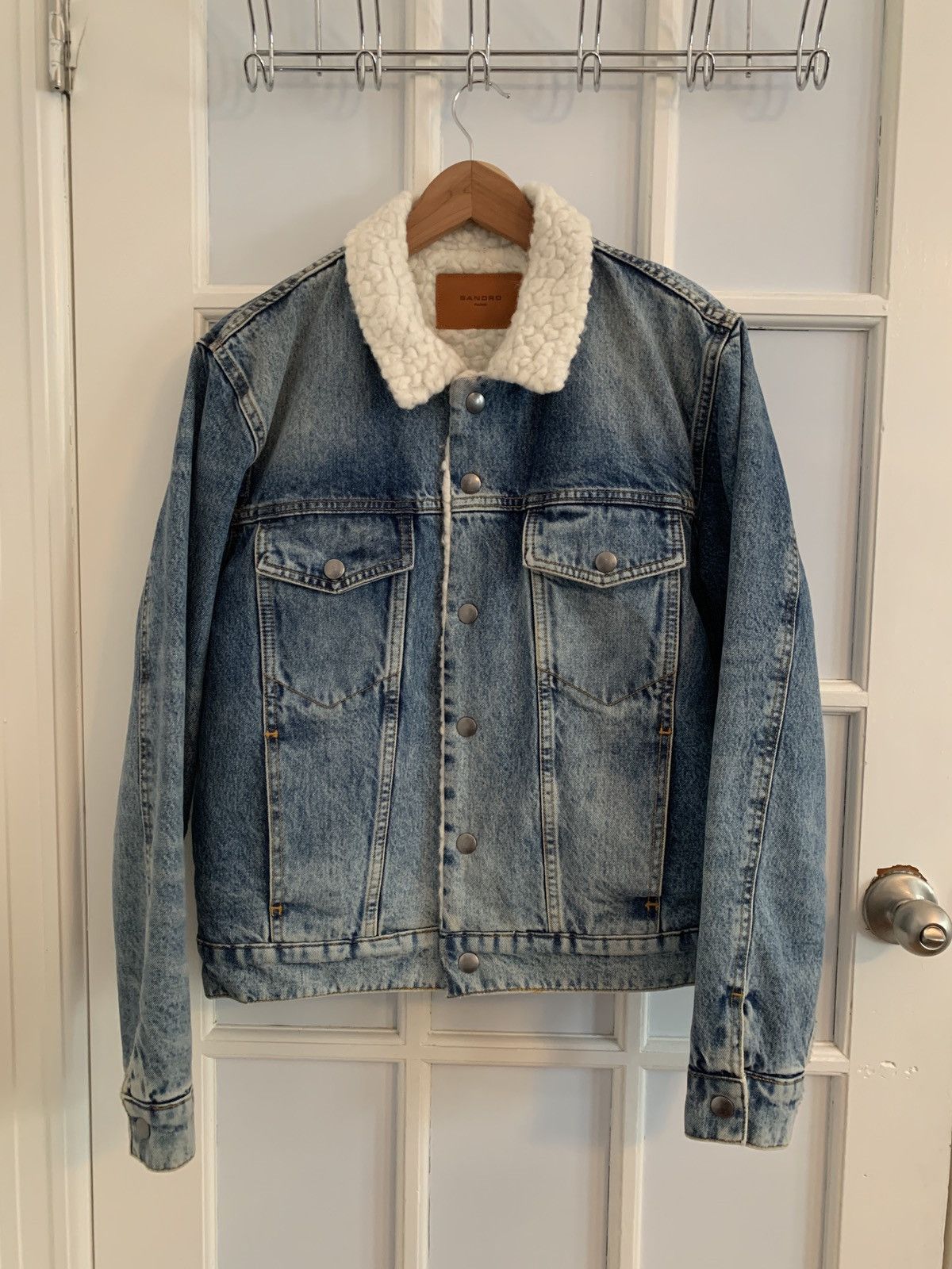 Sandro Sandro Vintage Sherpa Lined Denim Jacket | Grailed