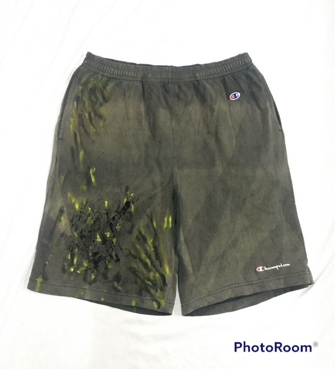 Other Sun Faded Short Pant Thrashed Painted Skater Boy Size US 35 - 2 Thumbnail