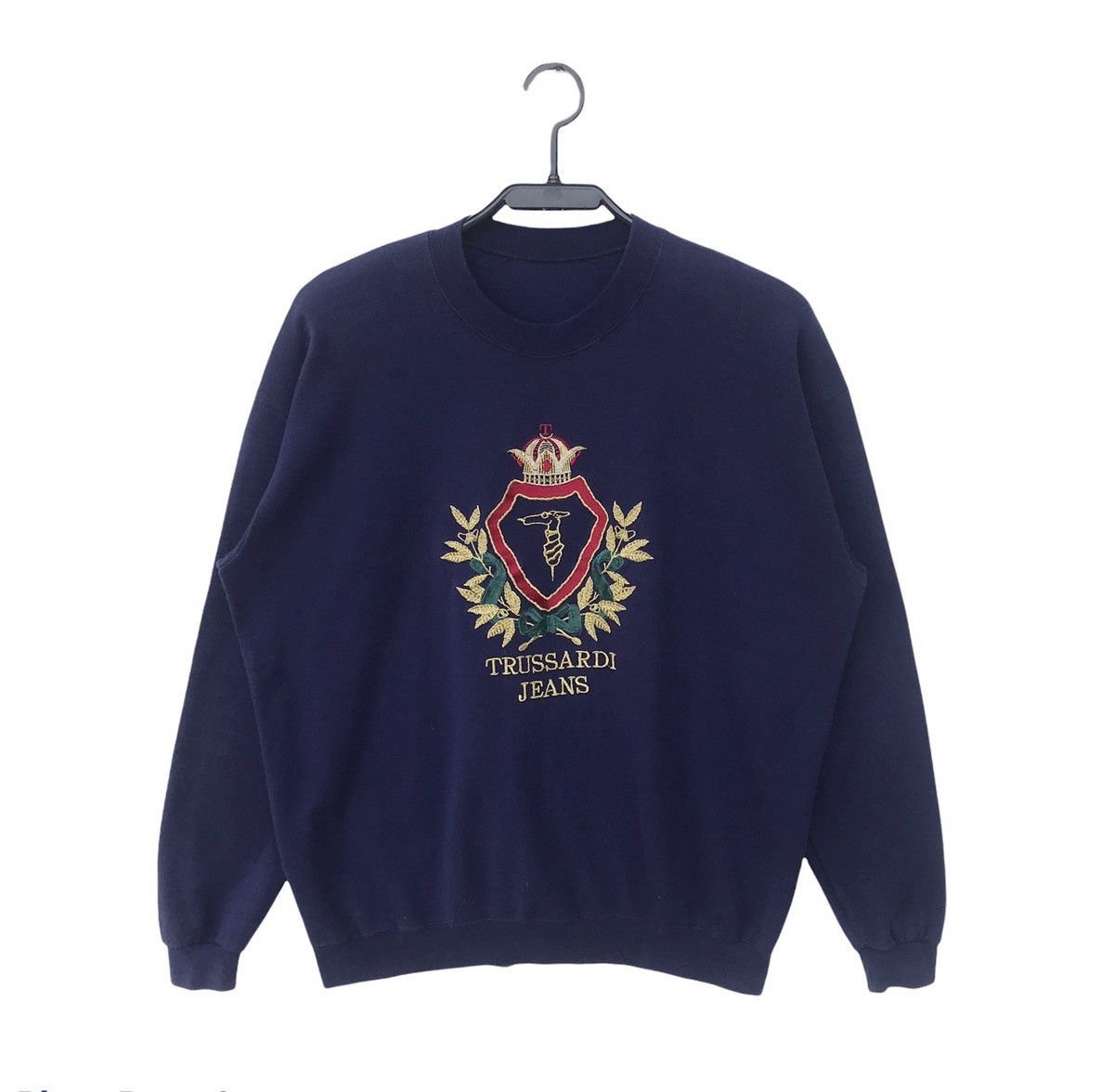 Trussardi × Vintage Vintage Trussardi Sweatshirt Big Logo Embroidered Size US L / EU 52-54 / 3 - 1 Thumbnail