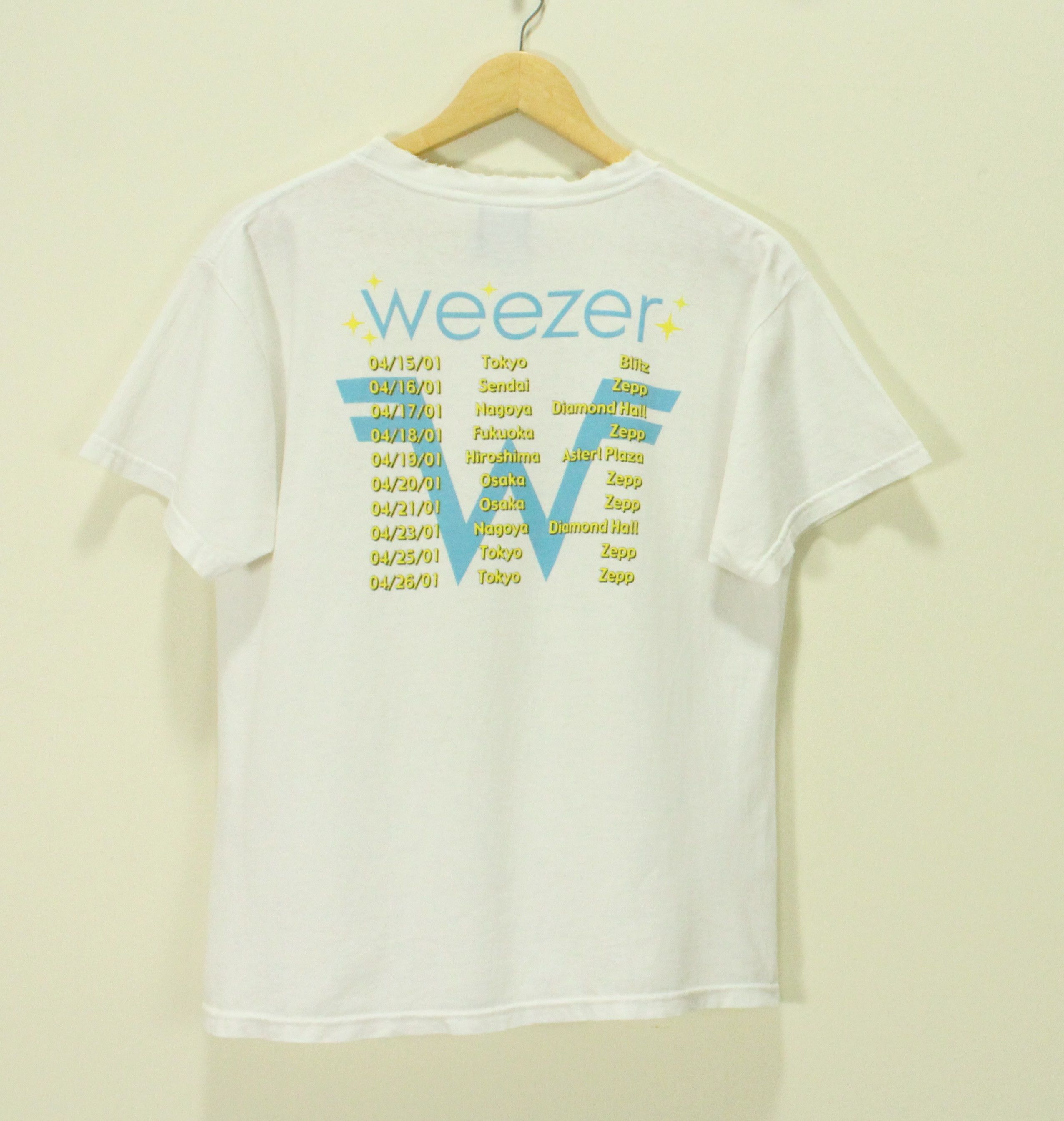 Band Tees × Giant × Vintage Vintage WEEZER T Shirt DISTRESSED Size US S / EU 44-46 / 1 - 2 Thumbnail