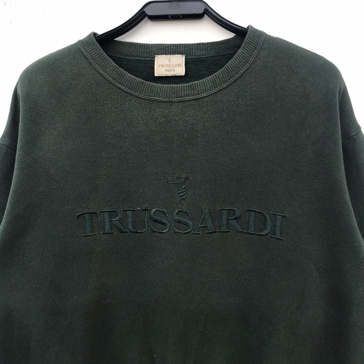 Vintage Trussardi Sweatshirt Spell Out Embroidered Logo