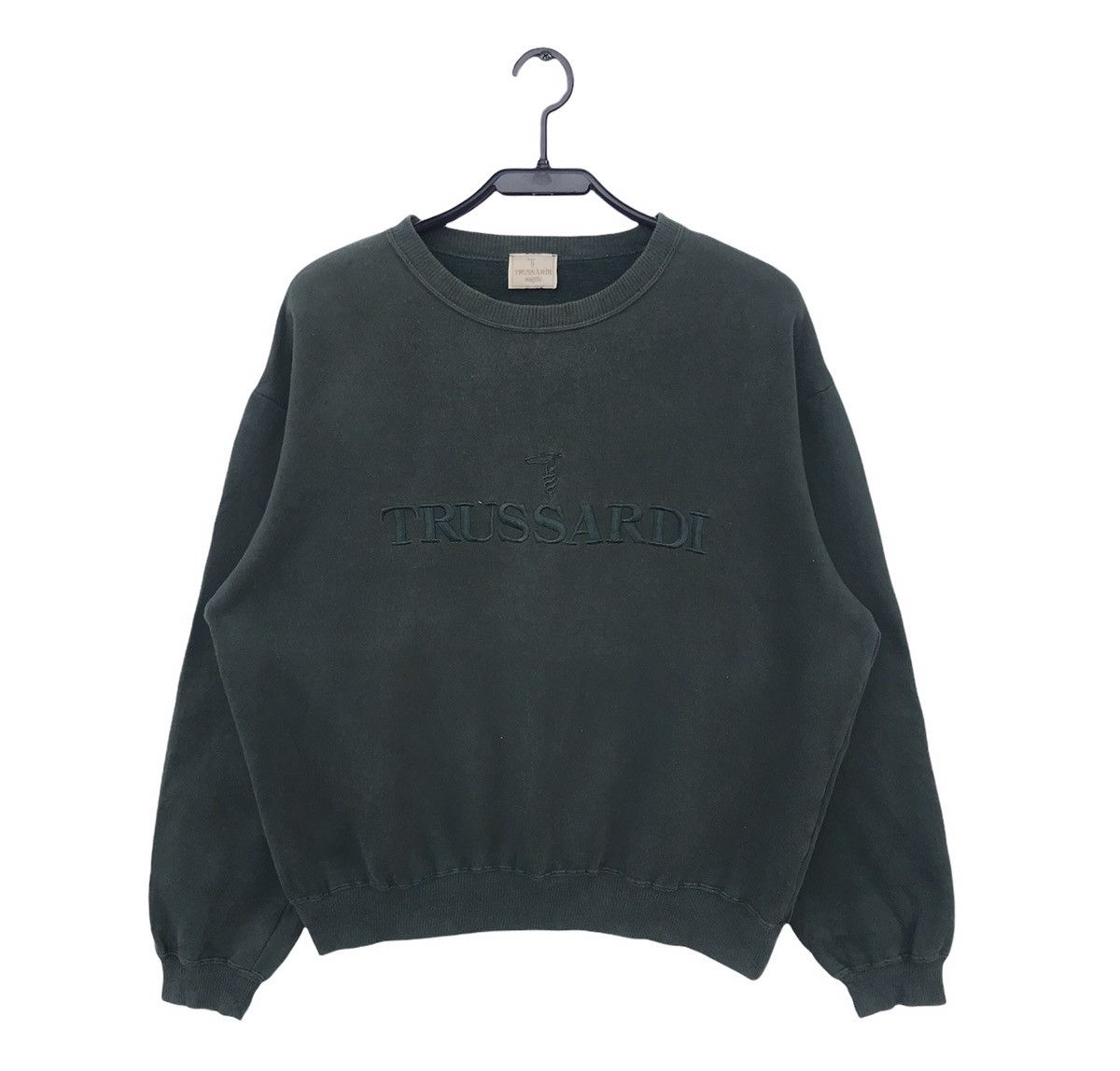 Vintage Trussardi Sweatshirt Spell Out Embroidered Logo