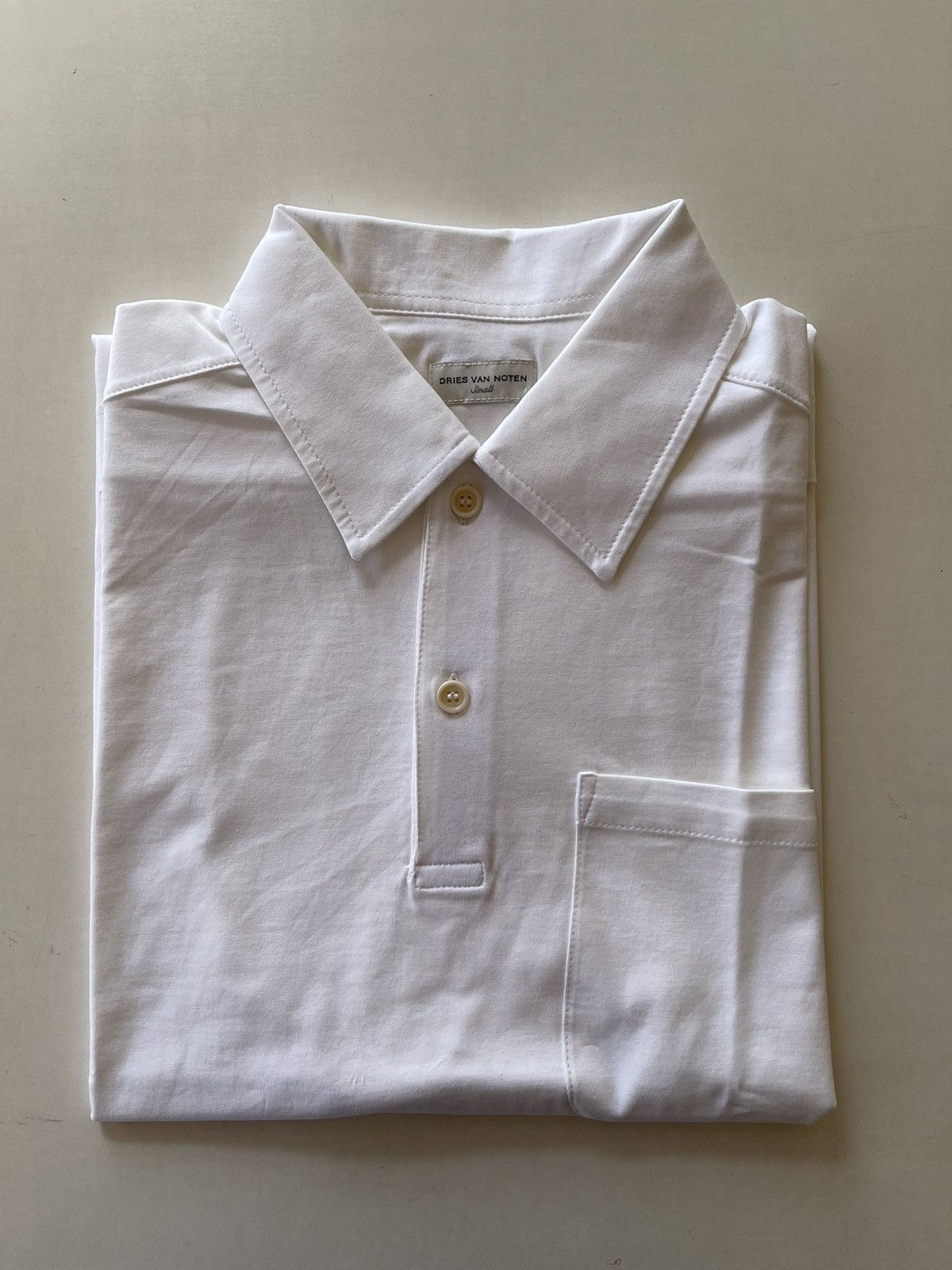 Dries Van Noten Dries Van Noten white cotton jersey polo Size US S / EU 44-46 / 1 - 3 Thumbnail