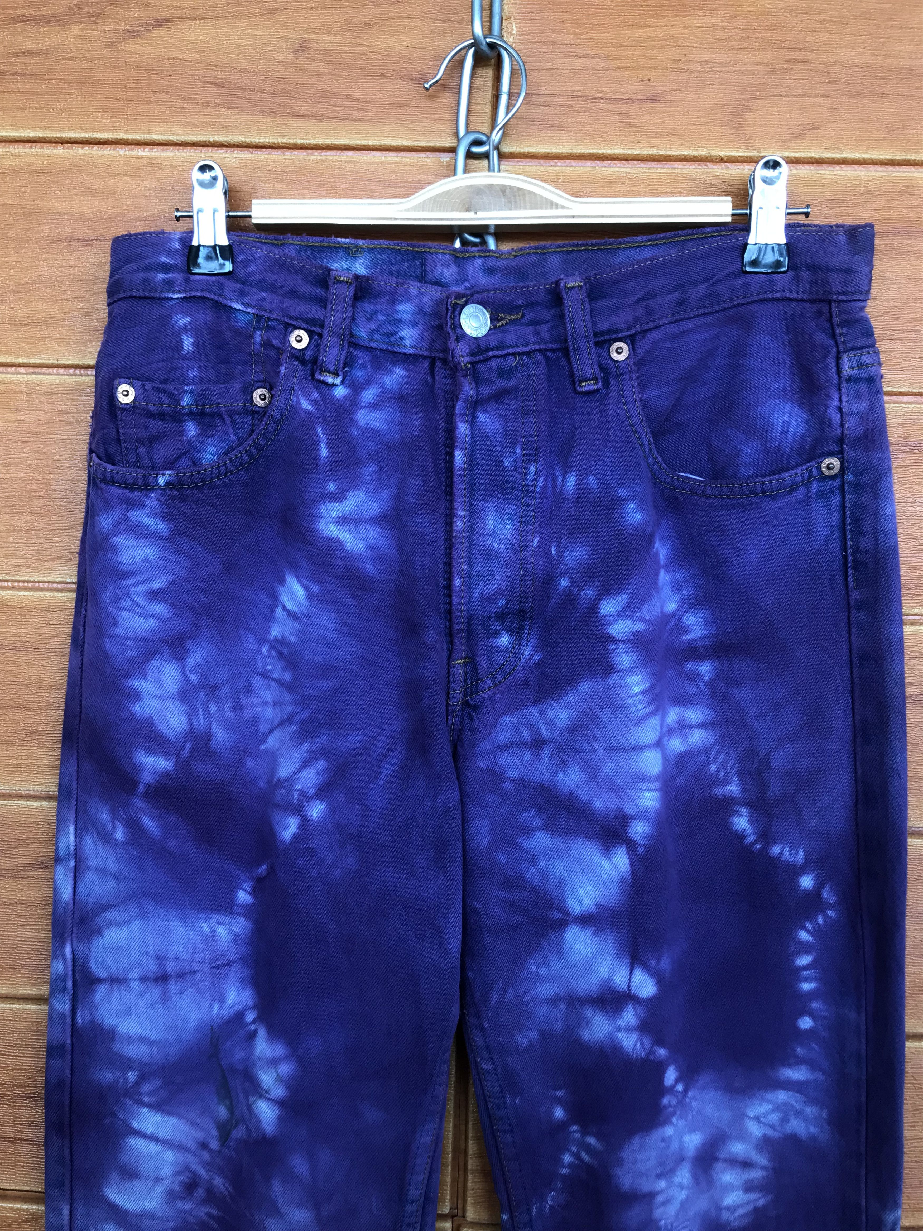 Levi's Vintage 80s Levis 501 Made In Usa Tie Dye Denim Jeans Size US 30 / EU 46 - 2 Thumbnail
