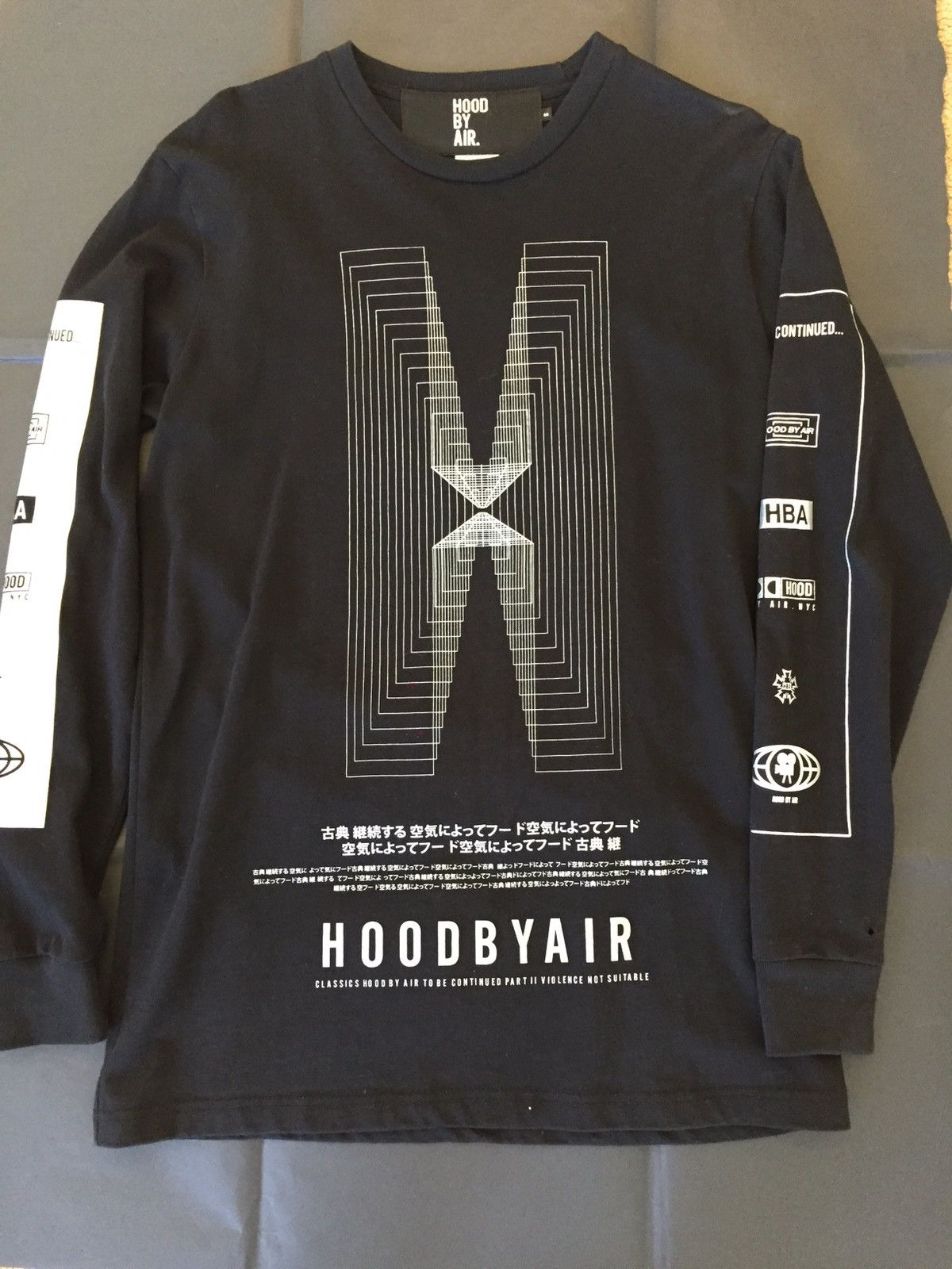 HBA HOOD BY AIR 骸骨　グラフィックプリント　長袖　Tシャツ Hba Hood by Air | eBay