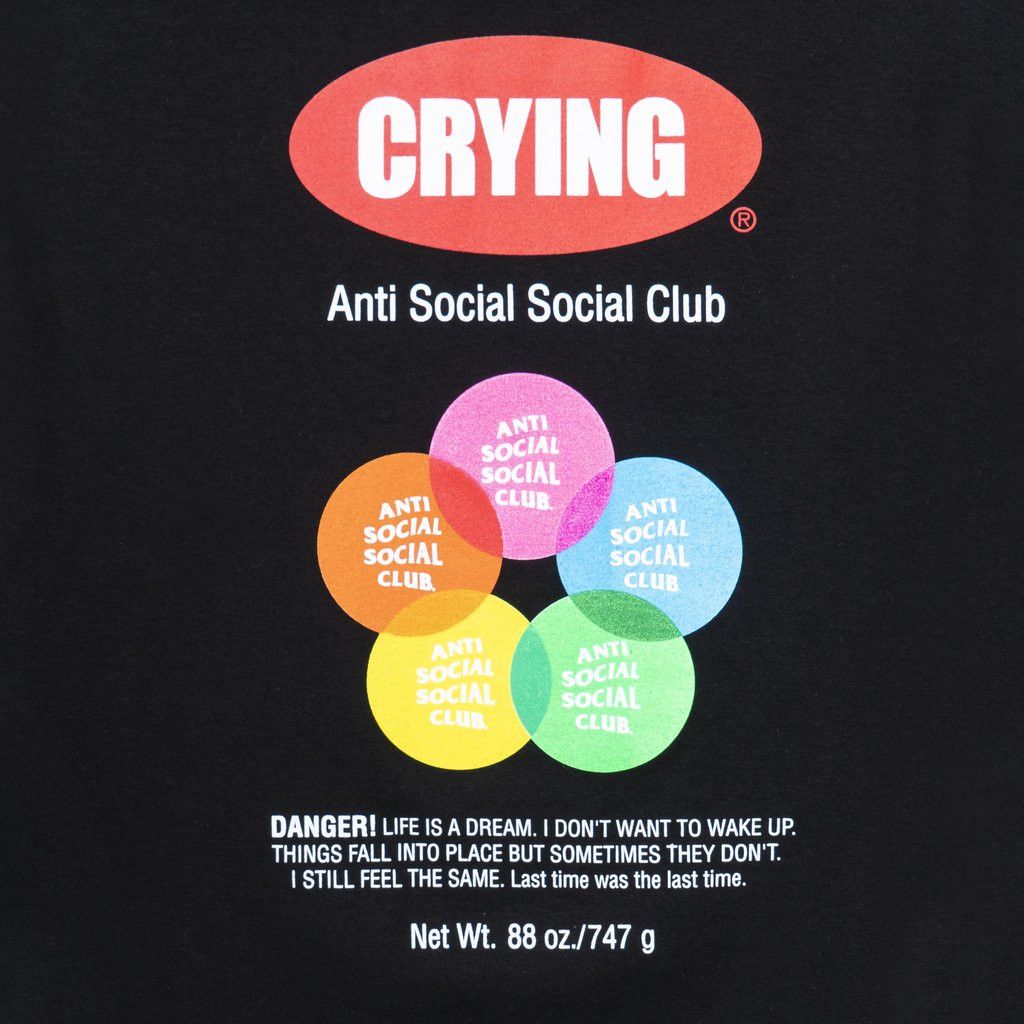 Anti Social Social Club DS ASSC Crying Toy With Me Black Tee BAPE KITH FTP FOG CDG Size US M / EU 48-50 / 2 - 3 Thumbnail