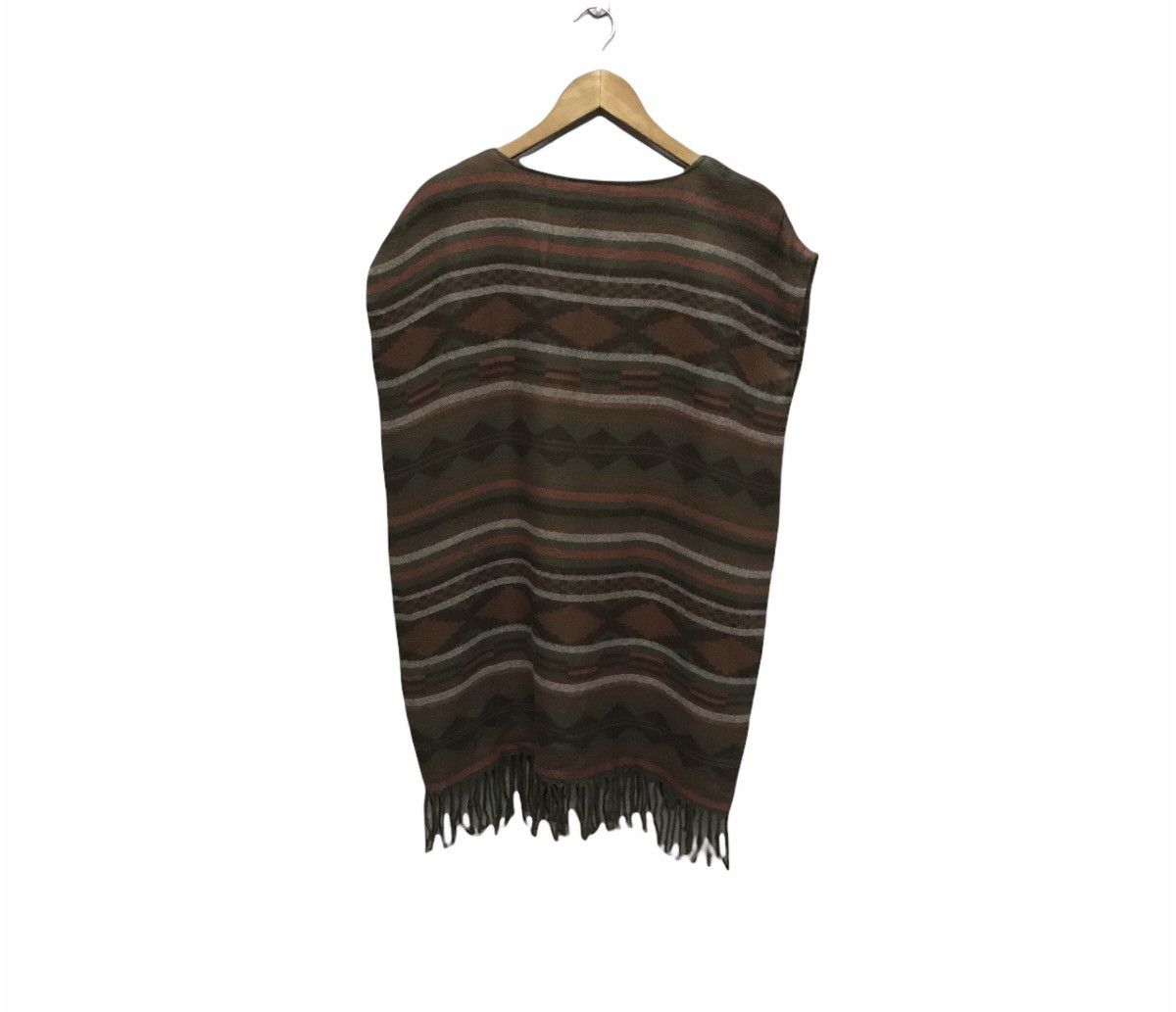 Blue Blanket Vintage blanket poncho navajo native double pocket front Size ONE SIZE - 2 Thumbnail