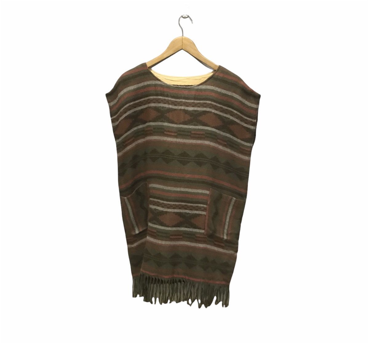 Blue Blanket Vintage blanket poncho navajo native double pocket front Size ONE SIZE - 1 Thumbnail