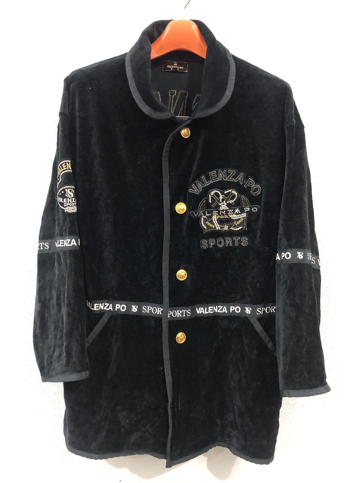 Sportswear Valenza Po Sports Paris Black Velvet Jacket | Grailed