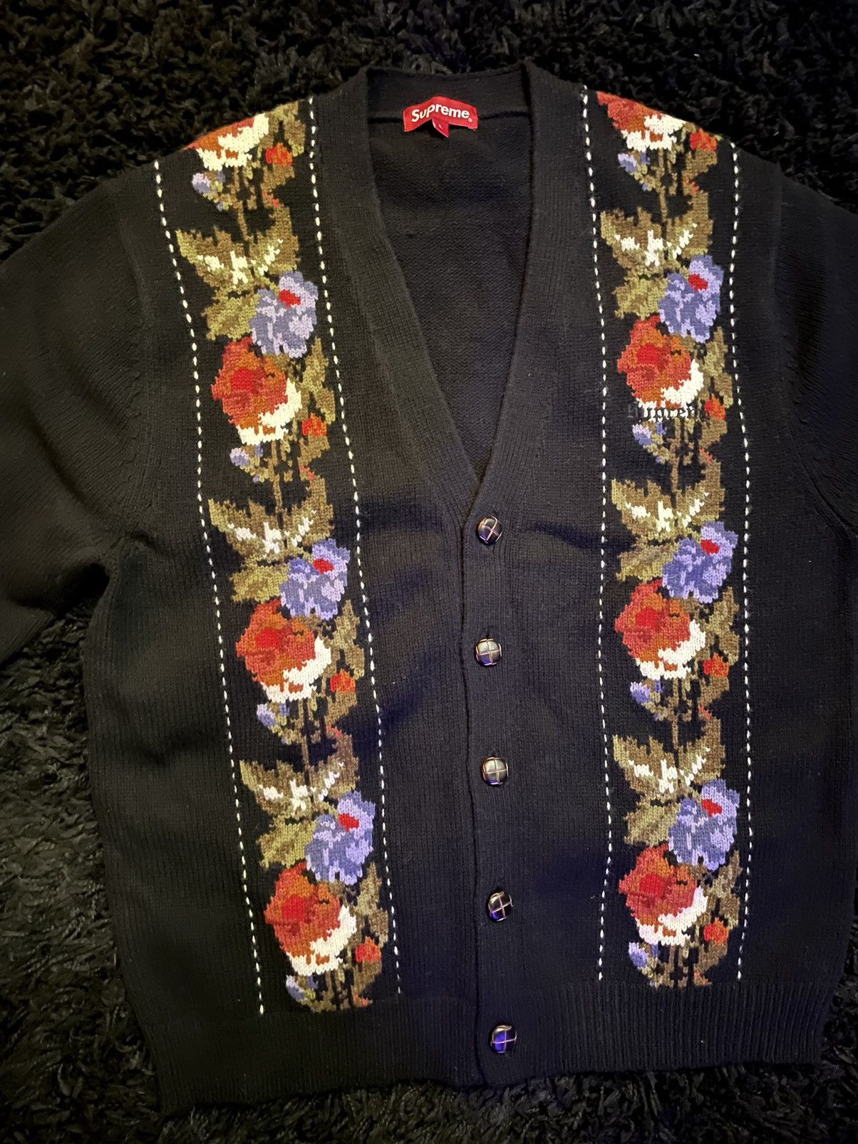 supreme 19FW Floral Stripe Cardigan-