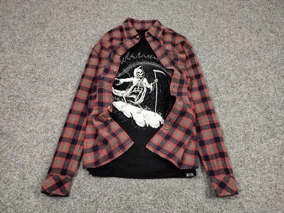 Flannel Vintage Flannel Shirt Plaid Checkered Travis Scott Style Size US XL / EU 56 / 4 - 2 Thumbnail