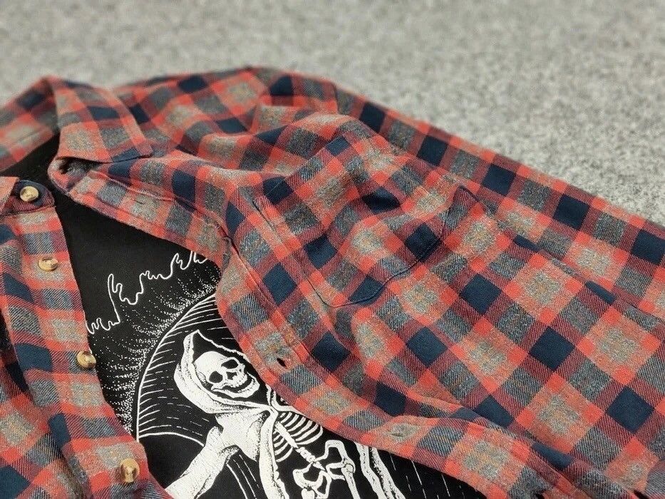 Flannel Vintage Flannel Shirt Plaid Checkered Travis Scott Style Size US XL / EU 56 / 4 - 11 Thumbnail