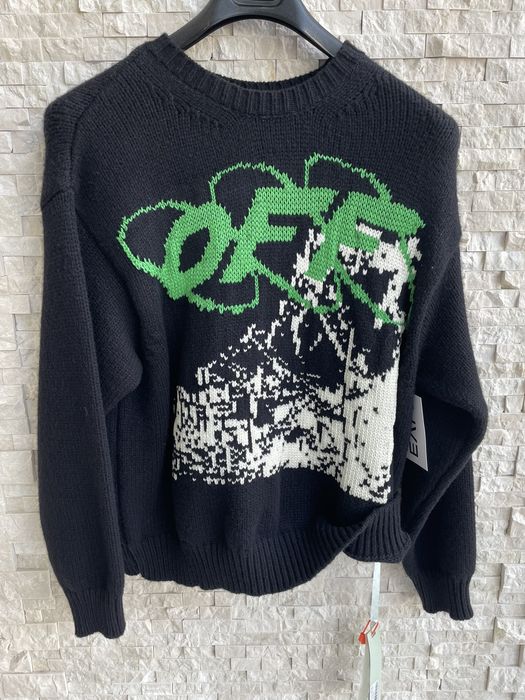 Off-White OFF-WHITE 19AW Ruined Factory Knit Sweater | Grailed