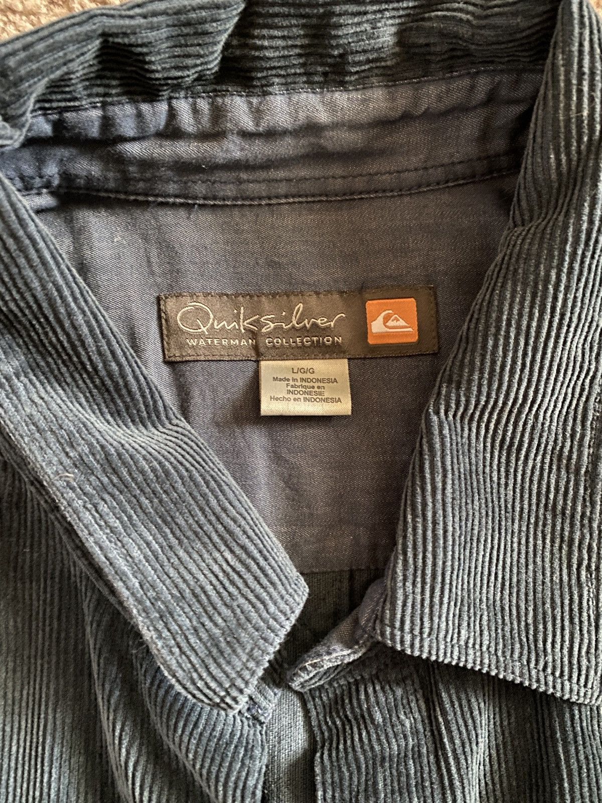 Quicksilver Vintage Blue Cordorouy shirt Size US L / EU 52-54 / 3 - 2 Thumbnail