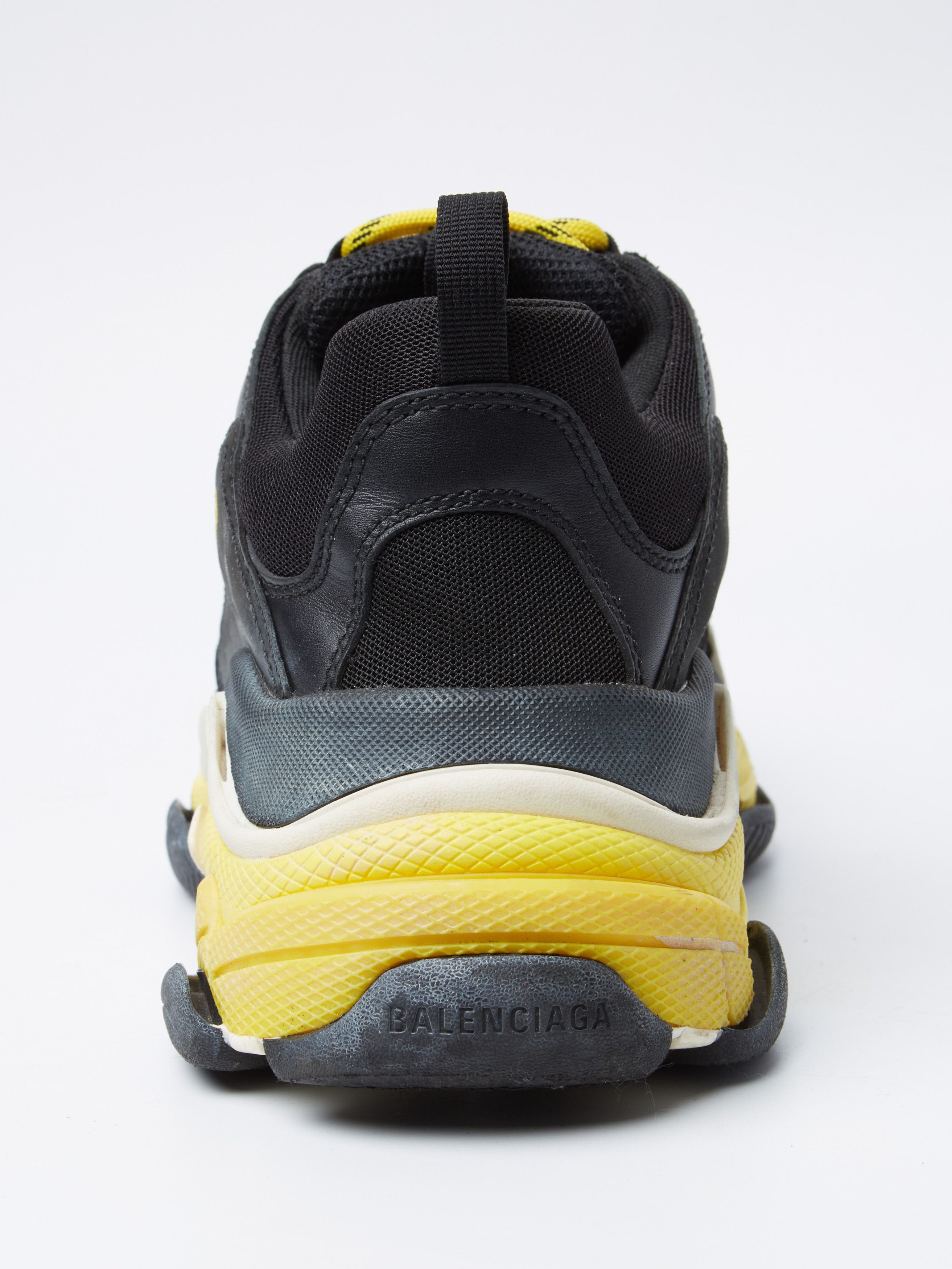 Balenciaga Black White and Yellow Triple S Sneakers Size US 11 / EU 44 - 8 Thumbnail