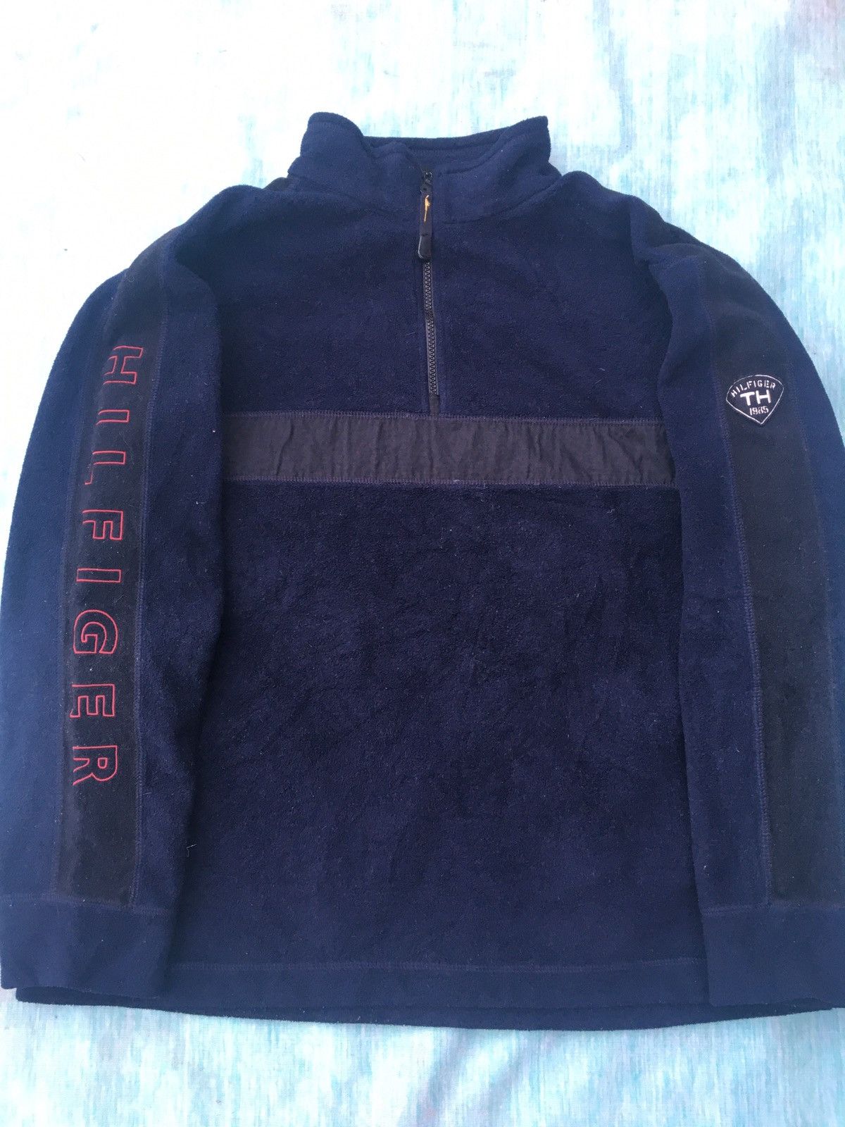 Tommy Hilfiger Vintage Tommy Hilfiger Big Logo Half Zipper Sweatshirt Size US L / EU 52-54 / 3 - 4 Thumbnail