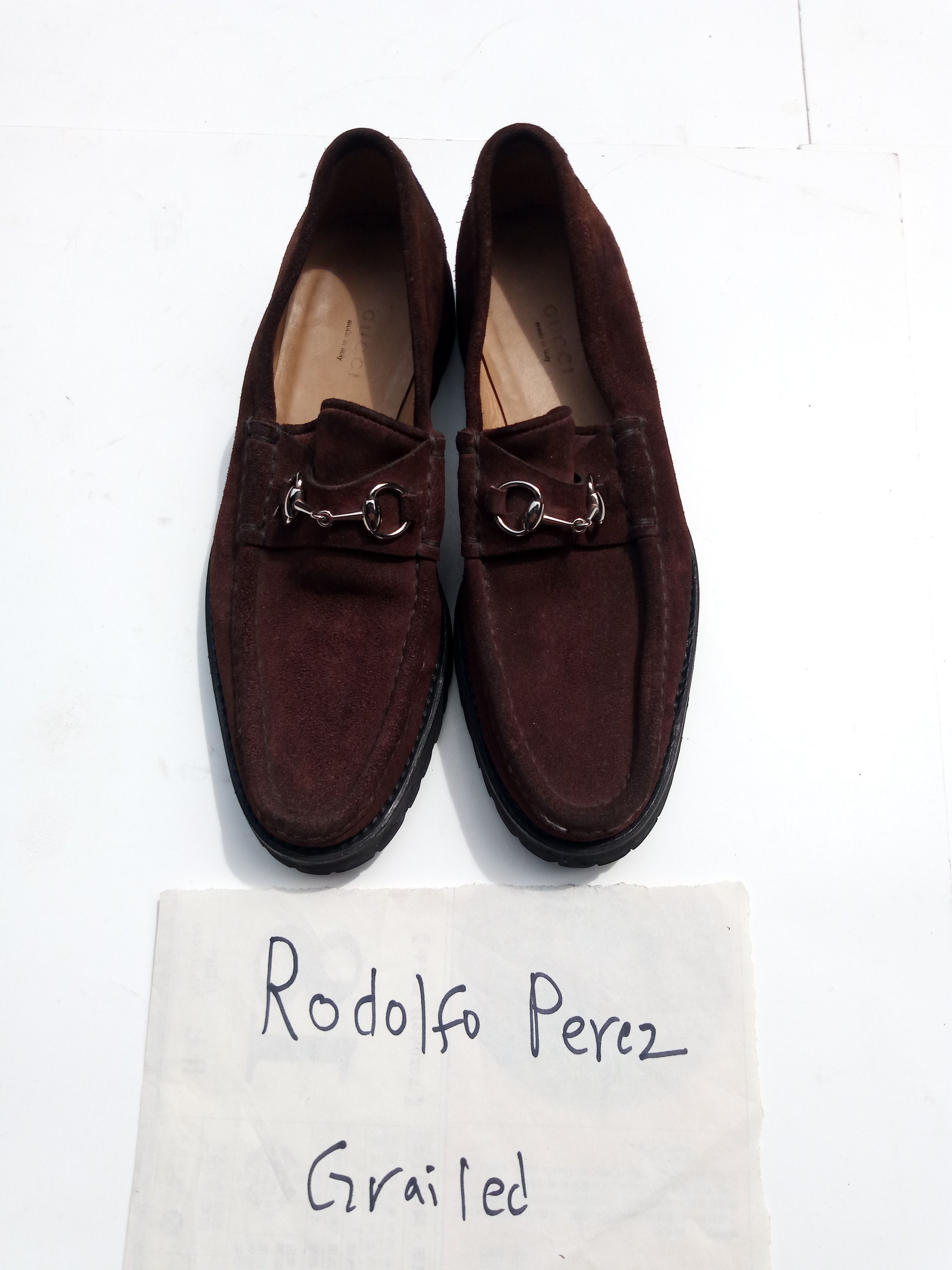 Gucci Gucci Suede Leather Penny Loafers Men display picture 2