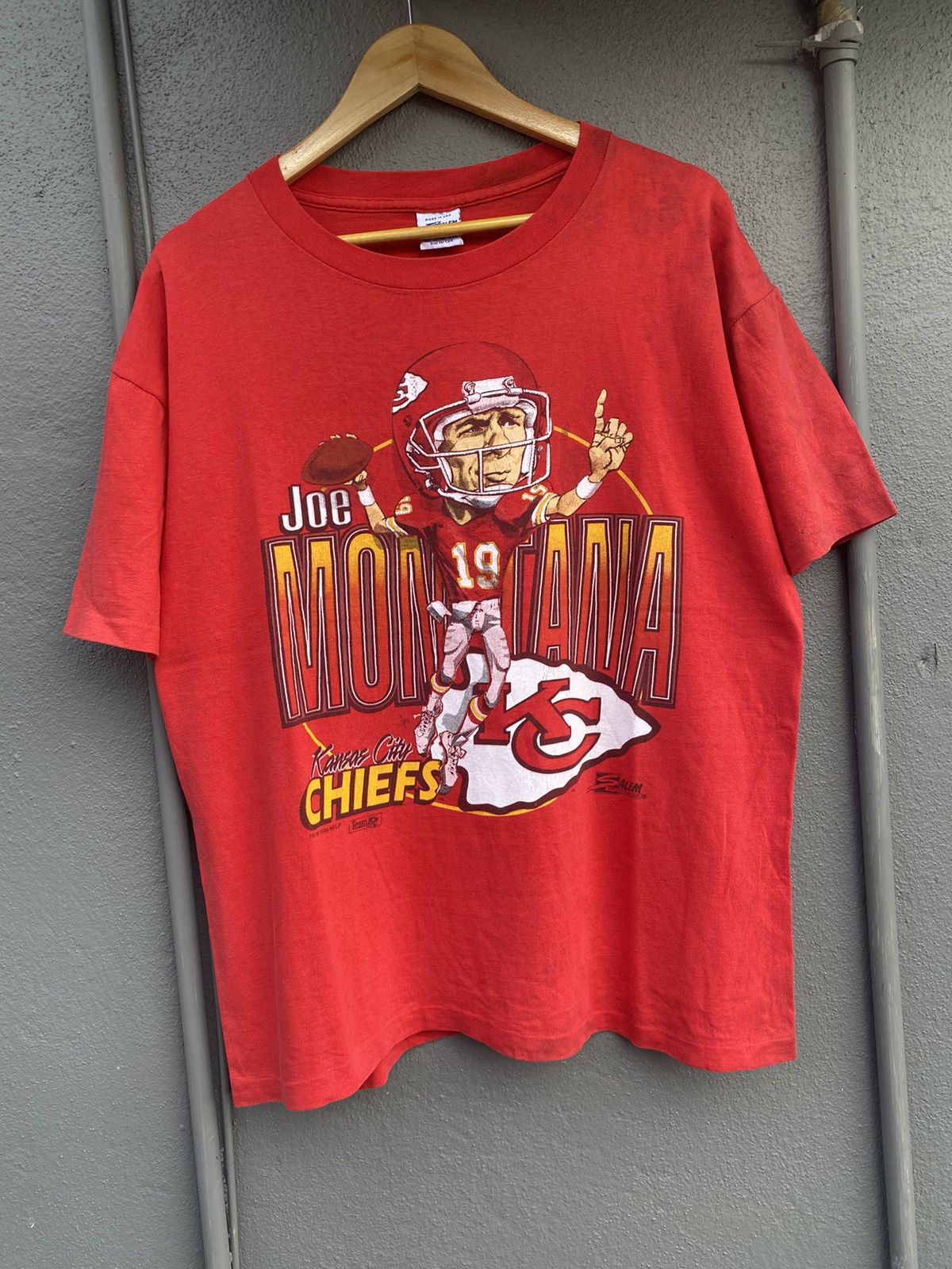 VTG 90'S JOE MONTANA CHIEFS NFL 1993 T SHIRT