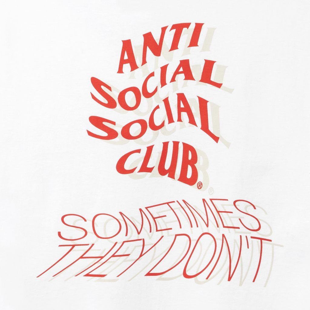 Anti Social Social Club DS Red ASSC Sometimes They Don't White Tee BAPE FTP FOG KITH Size US XL / EU 56 / 4 - 3 Thumbnail