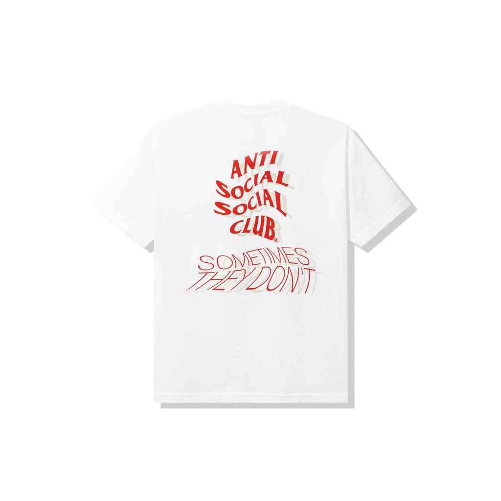 Anti Social Social Club DS Red ASSC Sometimes They Don't White Tee BAPE FTP FOG KITH Size US XL / EU 56 / 4 - 1 Thumbnail