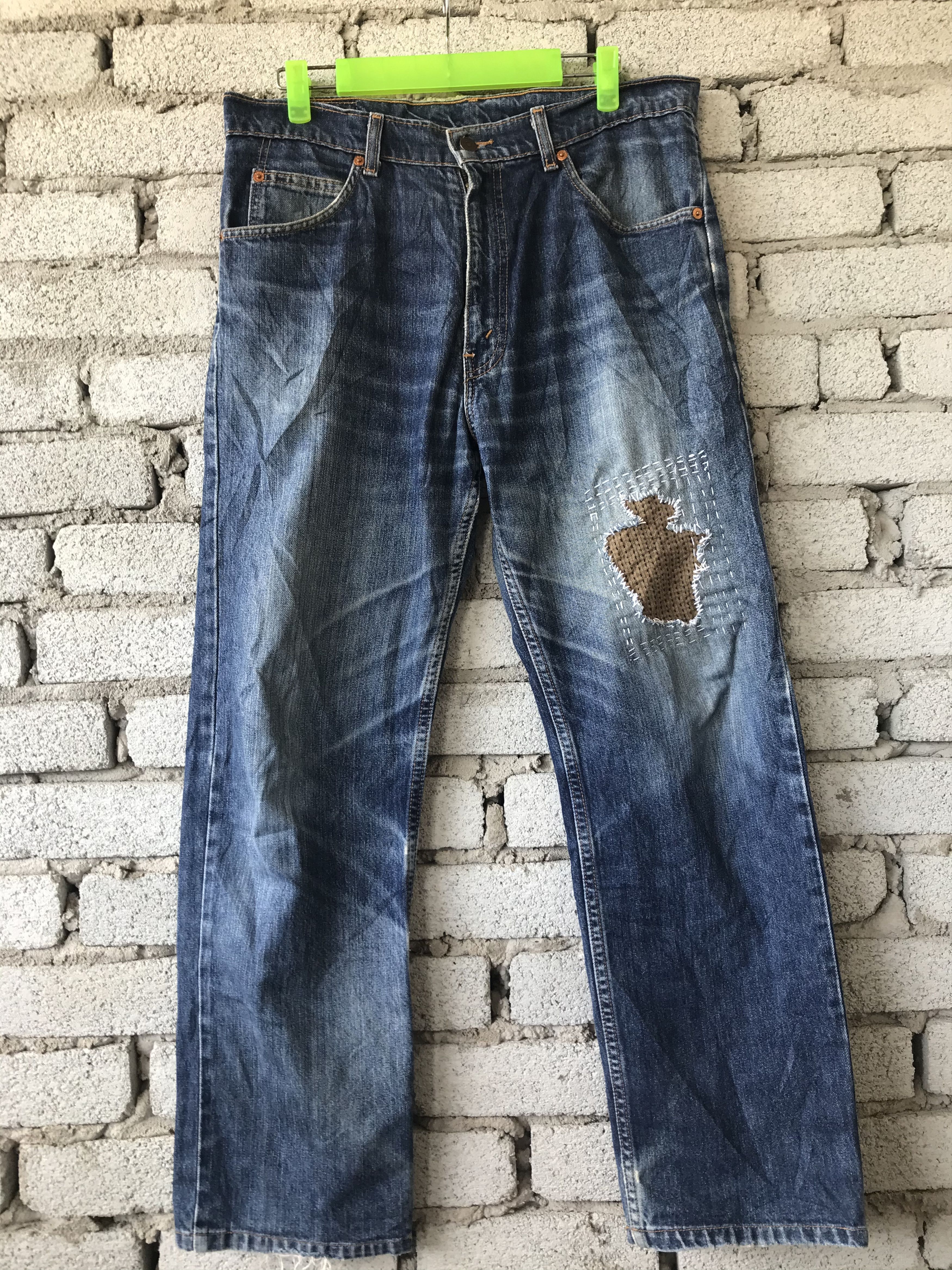 Levi's Levis 607 Orange Tab Sashiko Boro Design Made in Pakistan Size US 34 / EU 50 - 1 Thumbnail