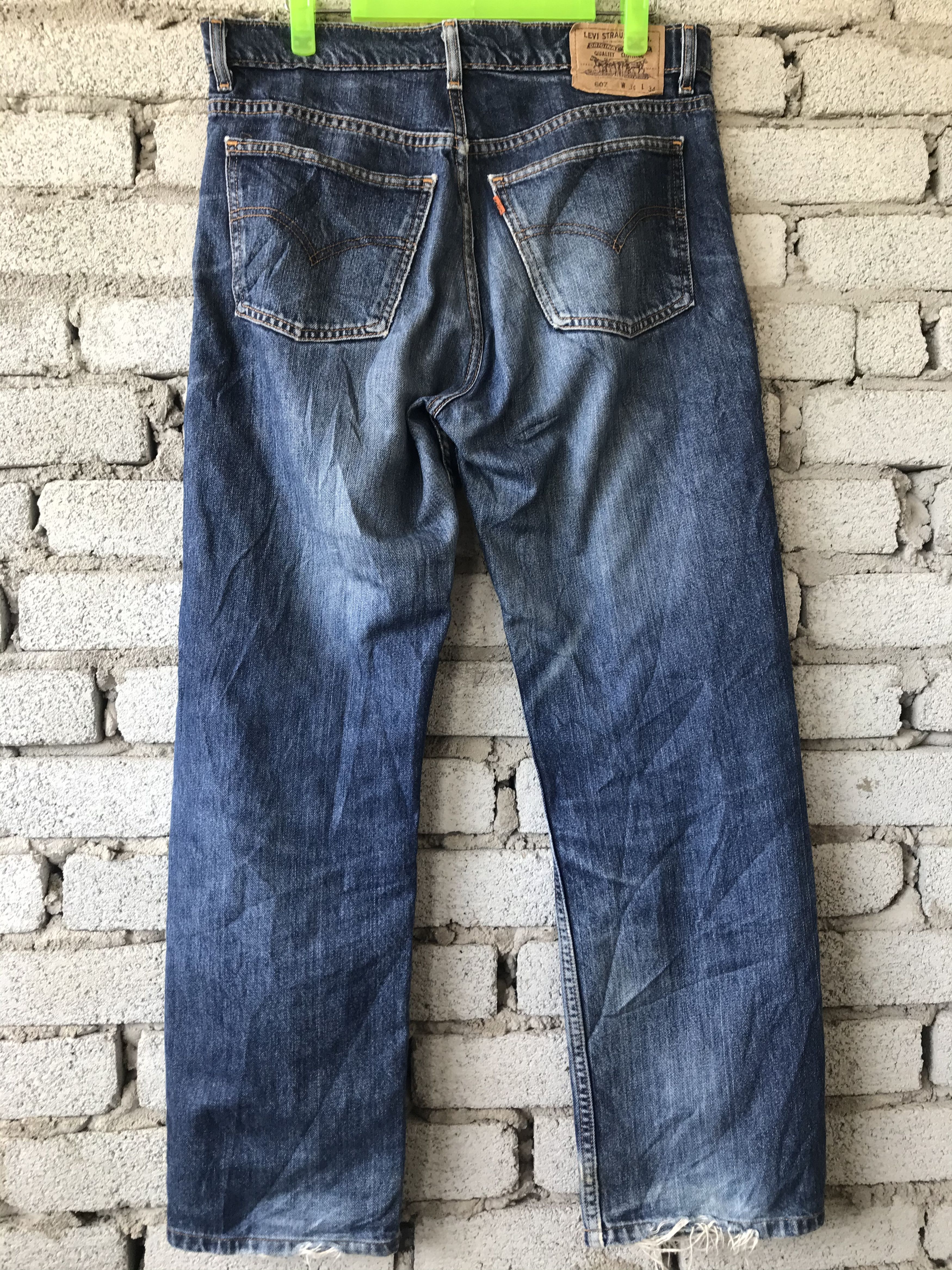 Levi's Levis 607 Orange Tab Sashiko Boro Design Made in Pakistan Size US 34 / EU 50 - 2 Thumbnail